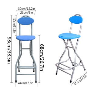 28 inch Black Bar Stool,Portable Stool for Adults Foldable Stools with