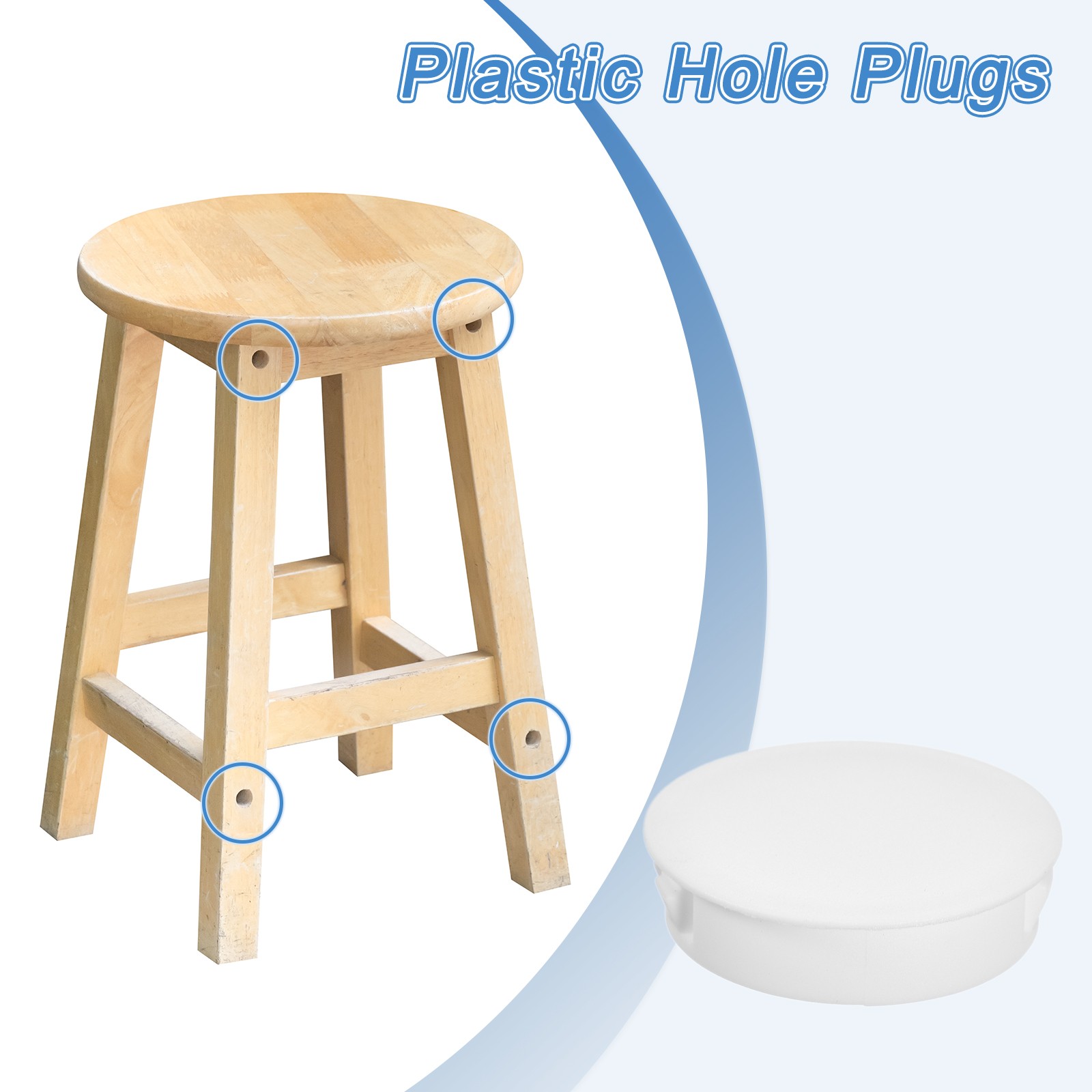 8Pcs 38mm(1-1/2″) Flush Type Panel Round Snap in Fastener, White