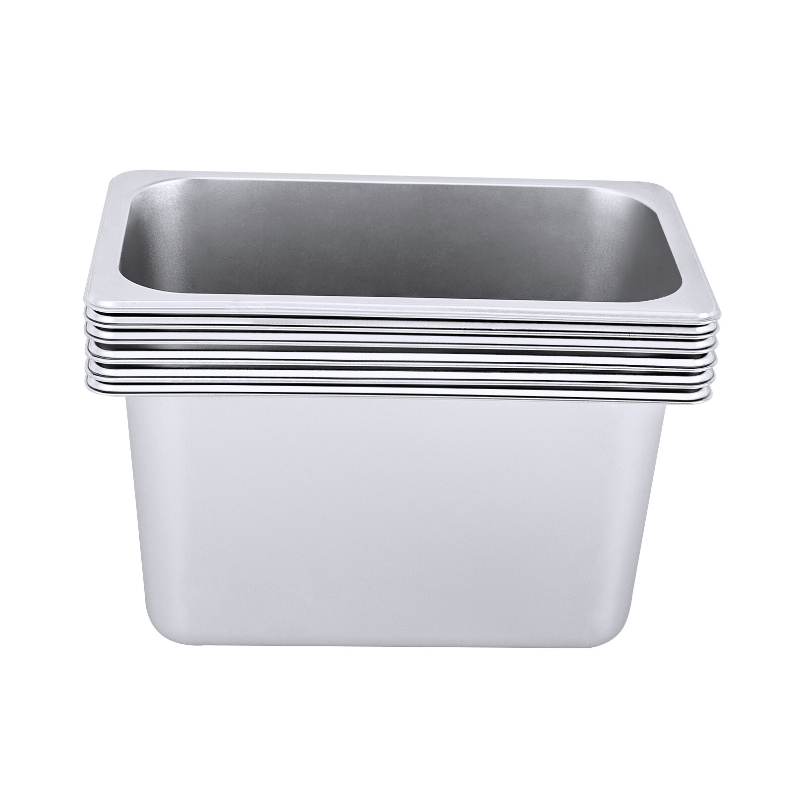 6 PACK 1/4 Size 6″ Deep Stainless Steel Steam Prep Table Hotel Buffet Food Pans