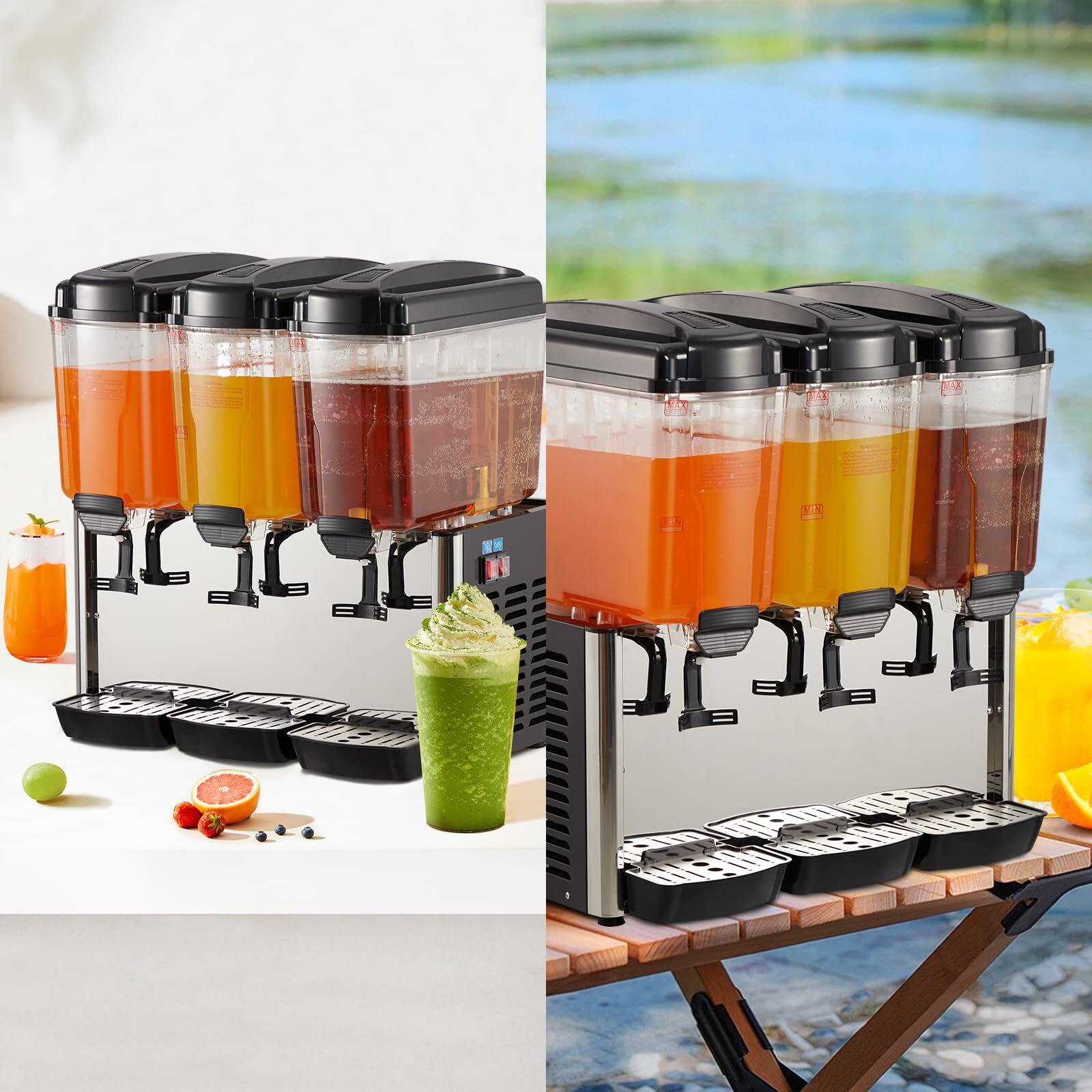 Commercial Juice Dispenser 14.25Gallon Cold Beverage Drink Dispenser Machine 54L