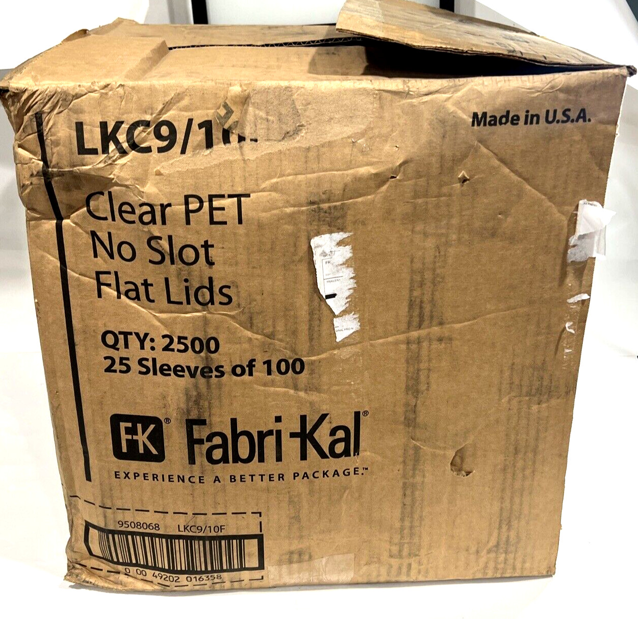 Fabri-Kal Clear PET No Slot Flat Lids LKC9/10F (Damaged Box of 2,500)