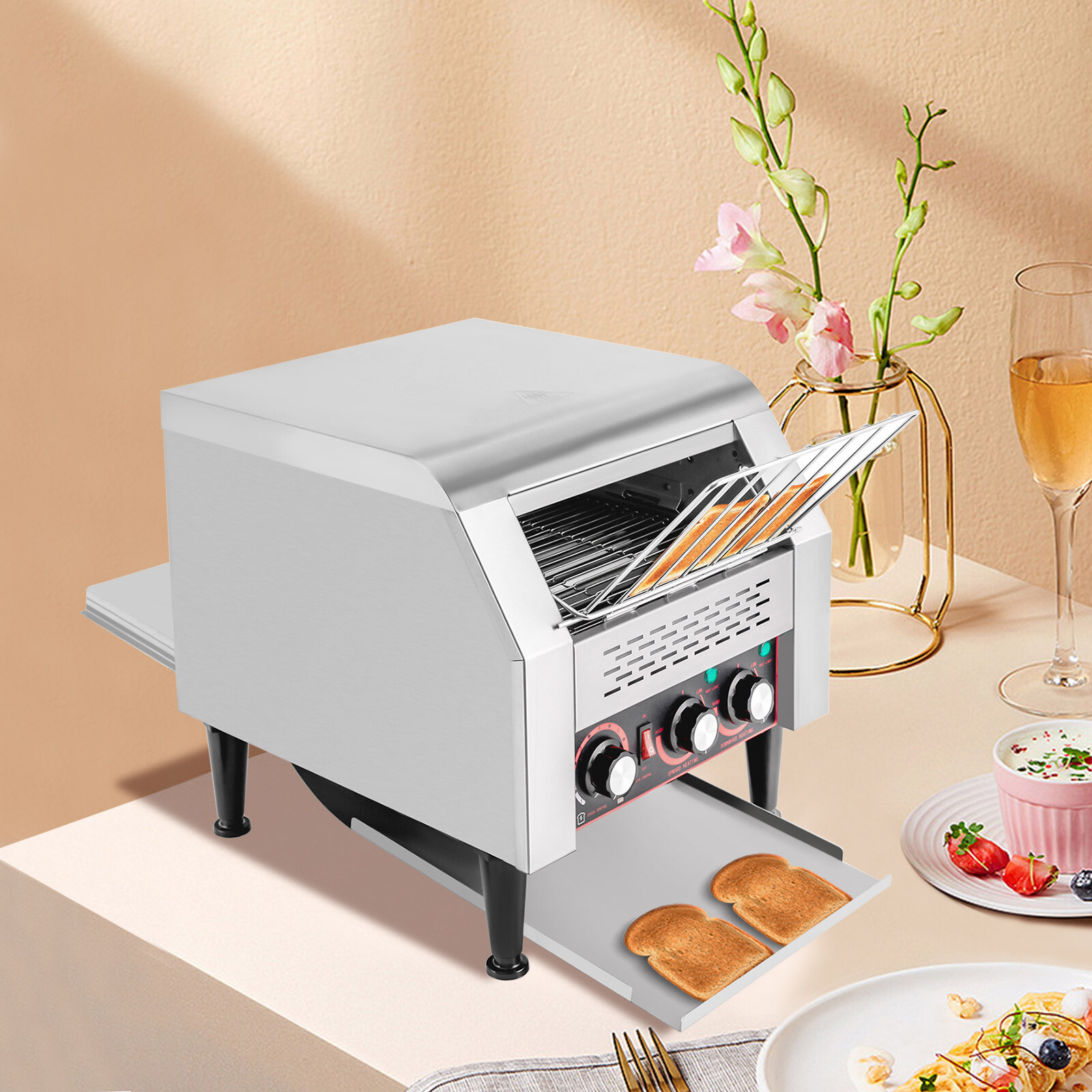 300PCS/H Electric Commercial Conveyor Toaster Tray Toasting Machine Restaurant
