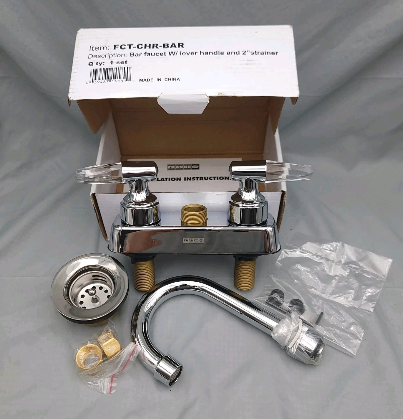 Franke LFBS602NKIT 15″ x 15″ Stainless Steel Single Bowl Bar Sink Kit w/ Faucet