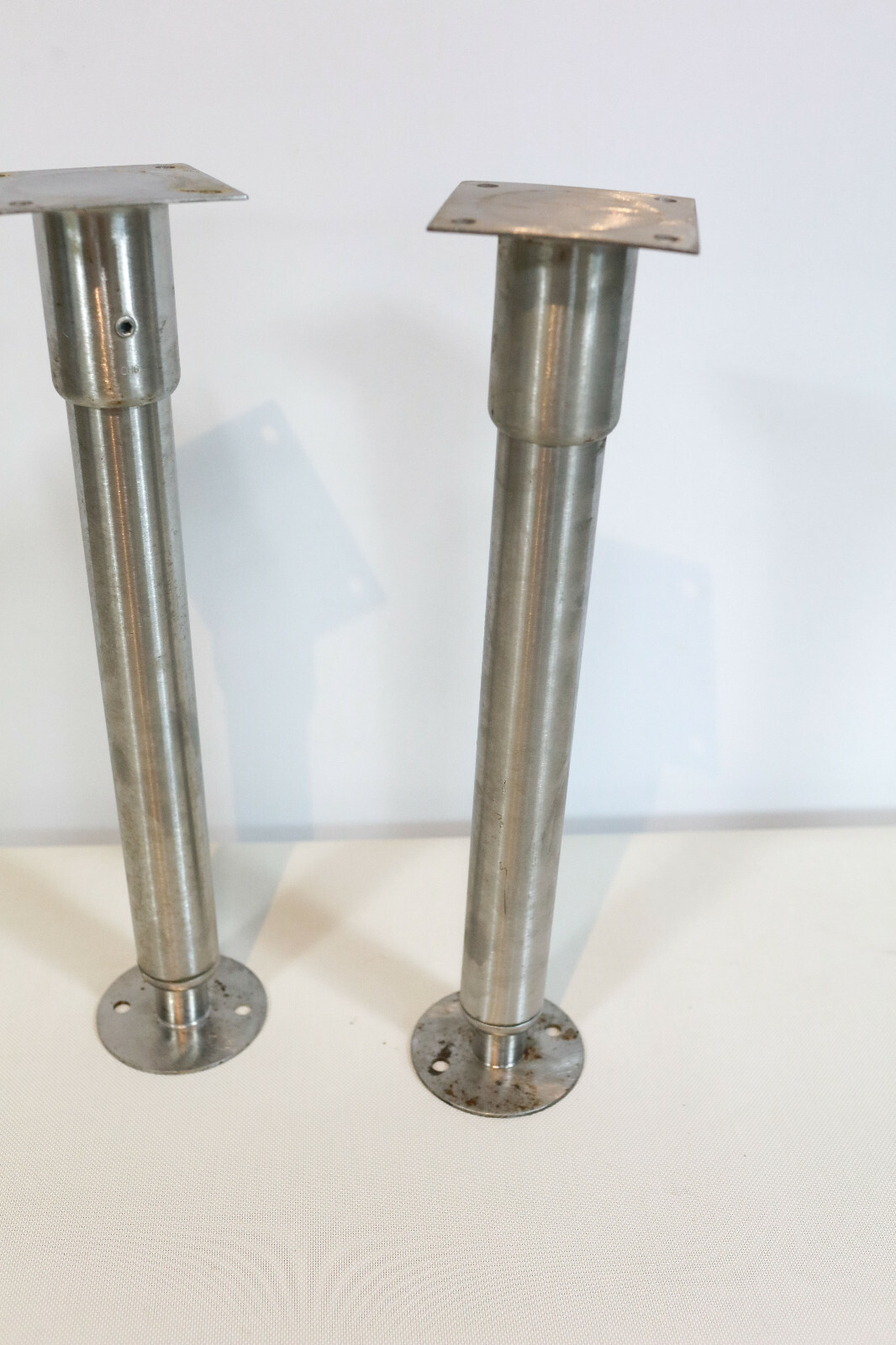 PAIR of CHG Stainless Restaurant Equipment / Table Legs / 16″ Adjustable Height