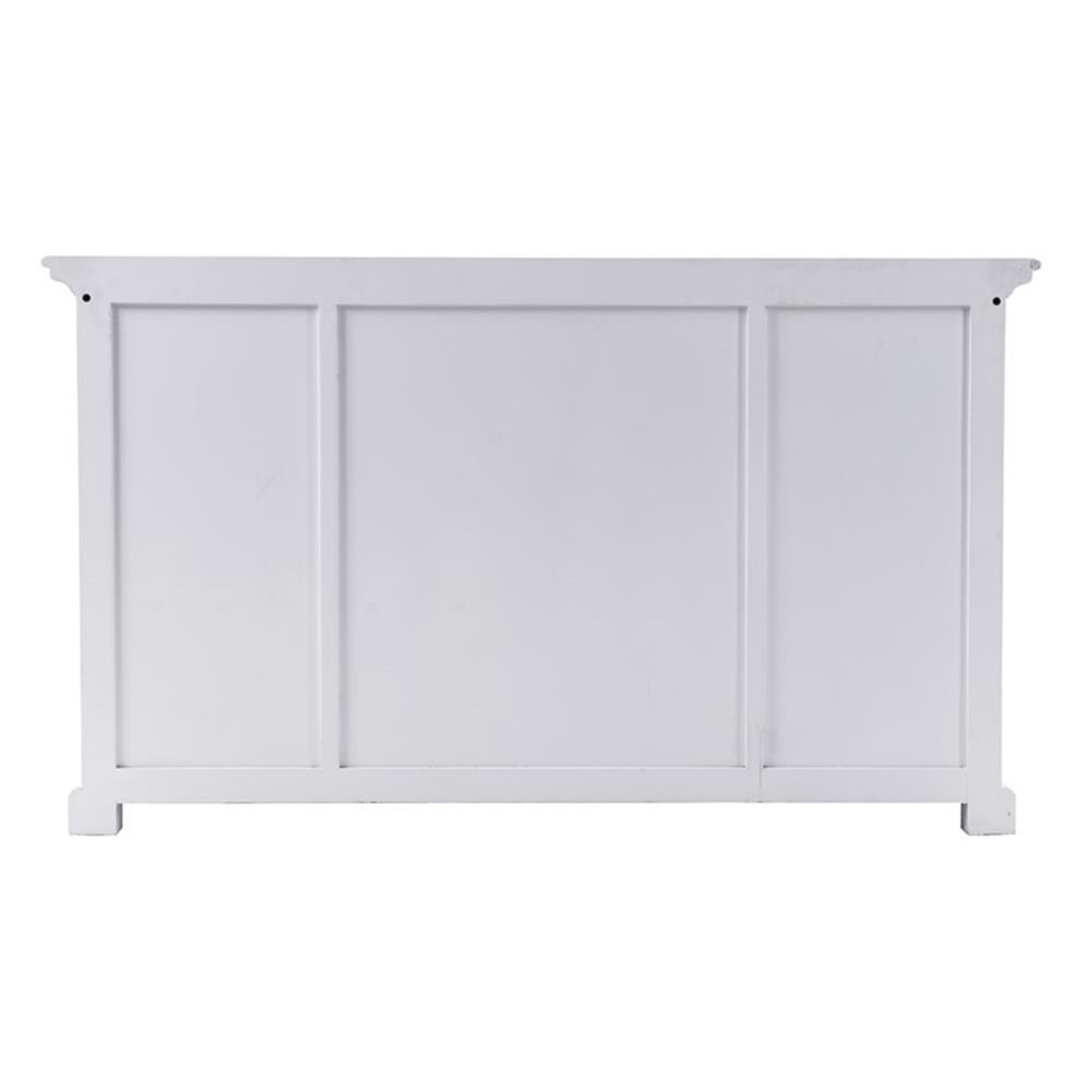 Beaumont Lane Mahogany Wood Buffet with 4 Doors 3 Drawers in White