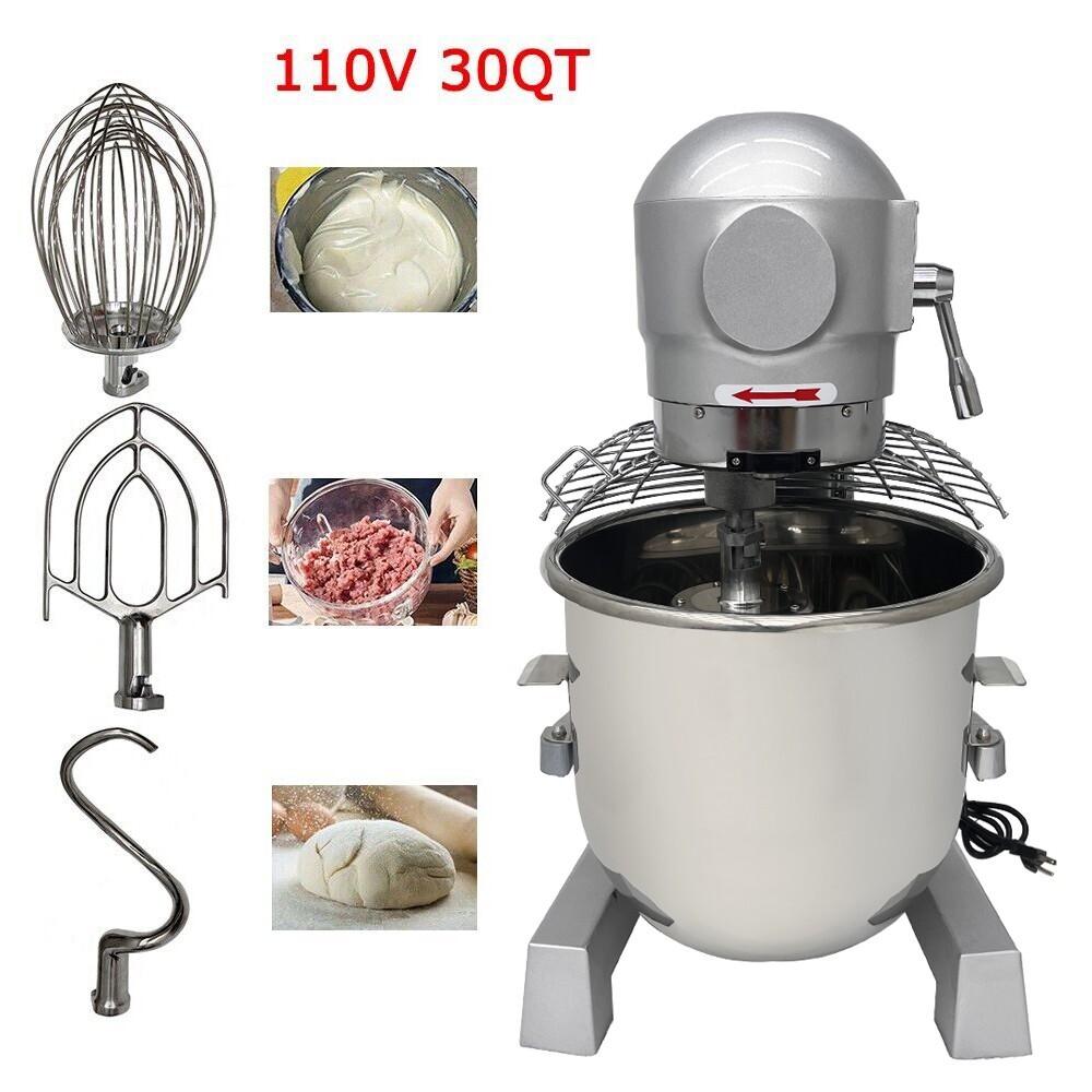 PreAsion® 30QT Commercial Spiral Dough Mixer 110V Electric Food Mixer for Bakery