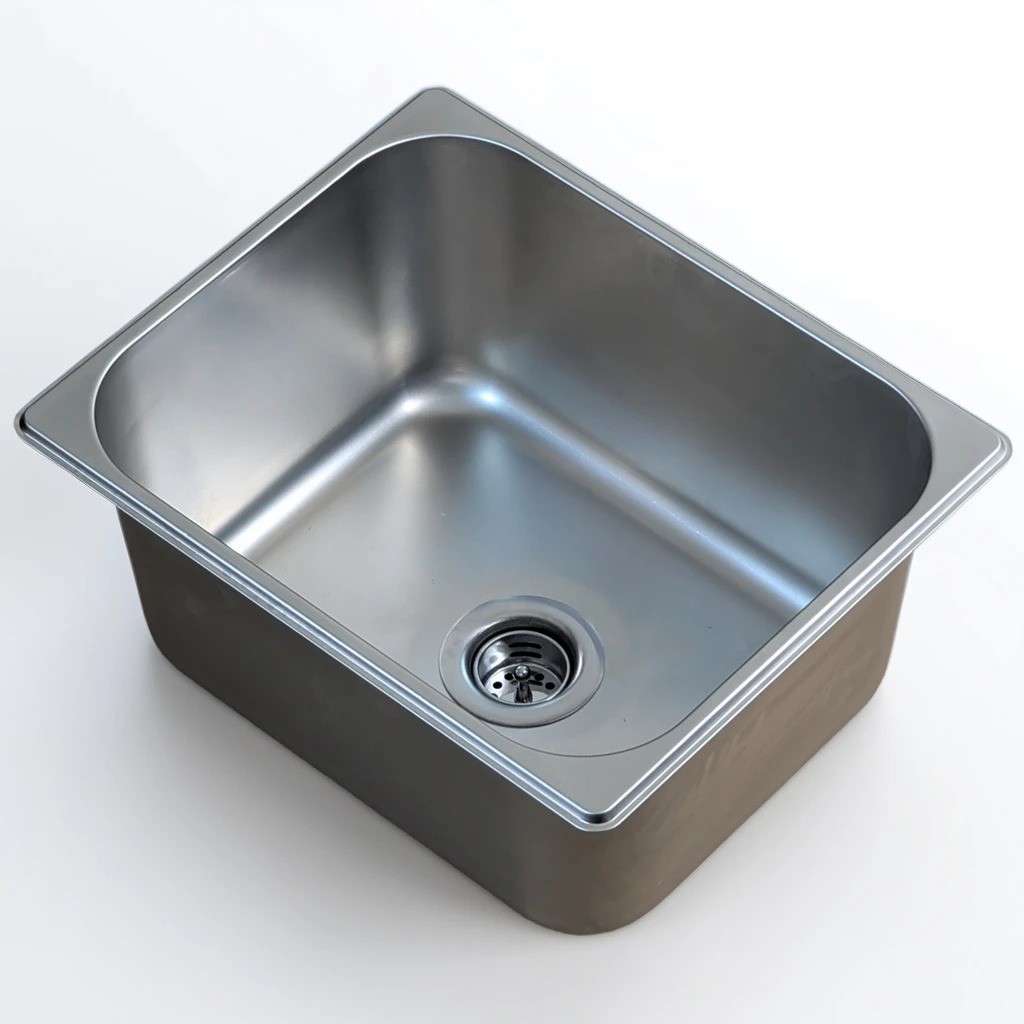 1-Compartment Drop-in Stainless Steel RV Sink Kit with Strainer