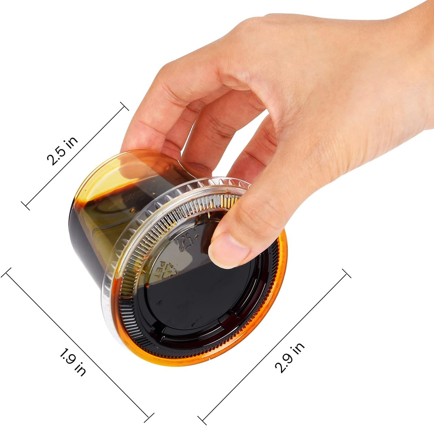 [5.5 OZ, 50 Sets] EDI Clear Disposable Plastic Portion Cups with Leakproof Lids