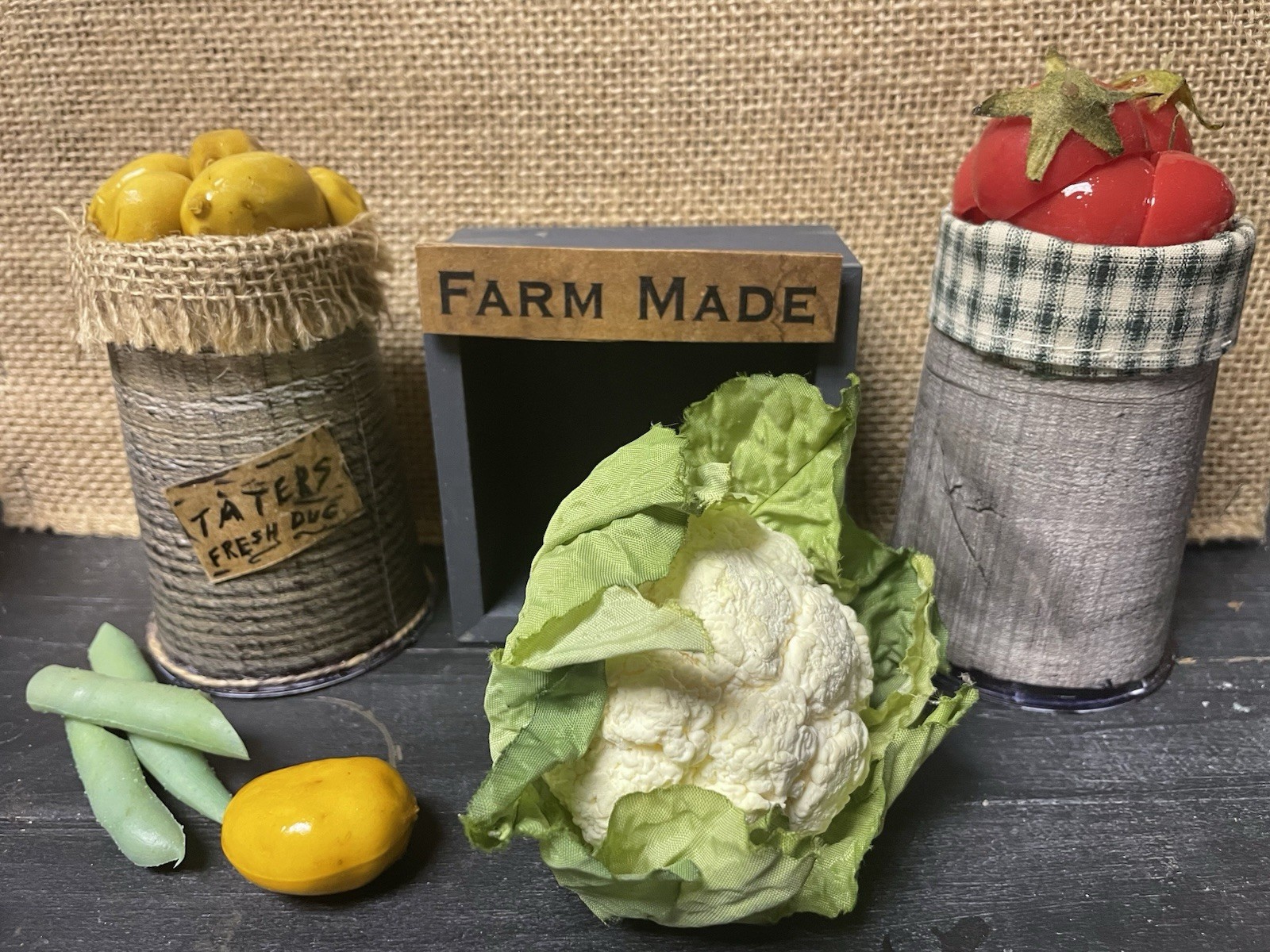 PRIMITIVE FARMHOUSE KITCHEN DECOR FAKE FOOD MINI VEGETABLE CAULIFLOWER – FFVUPS