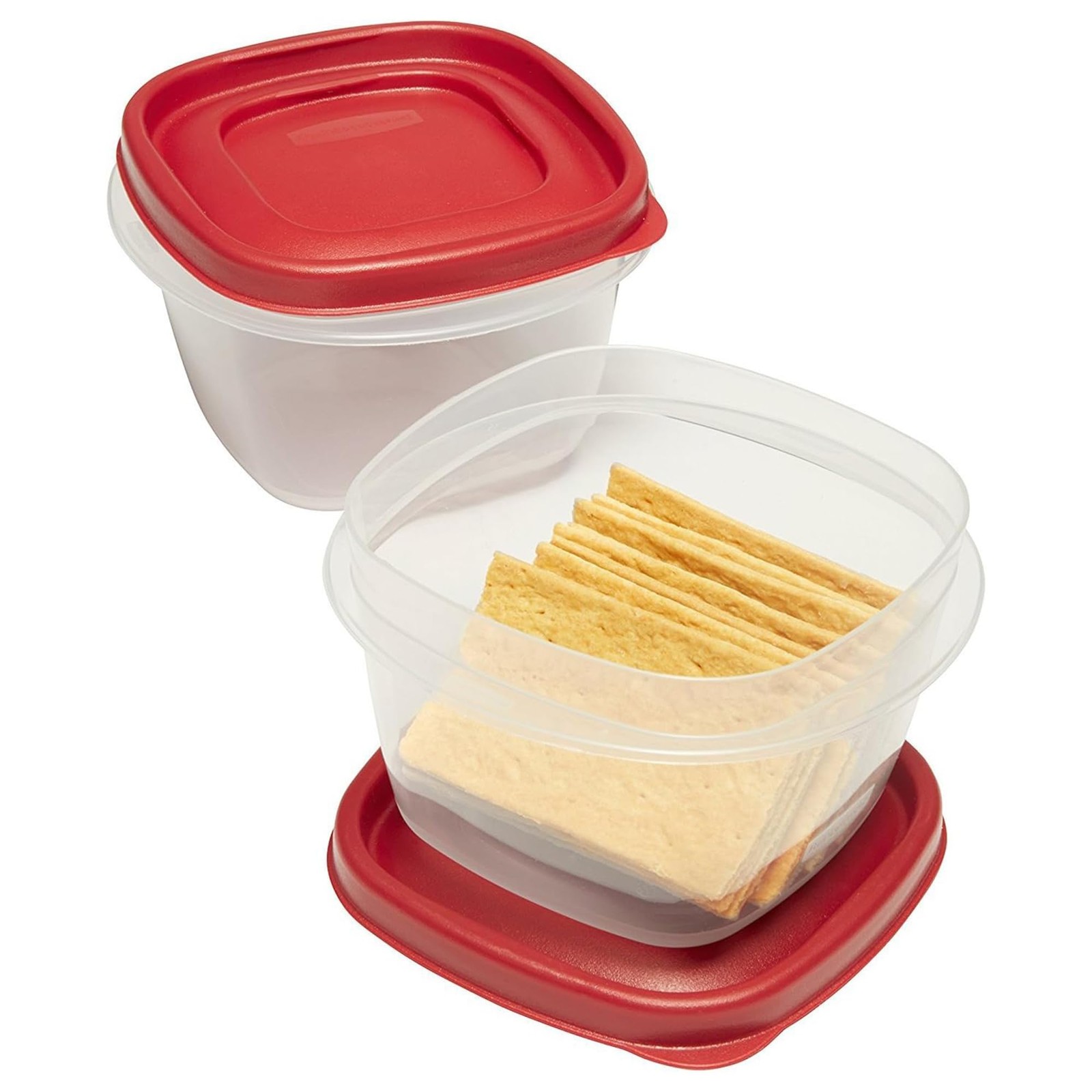 Rubbermaid Easy Find Lids Food Storage Containers, 2 Cup, Racer Red, 4-Piece Set