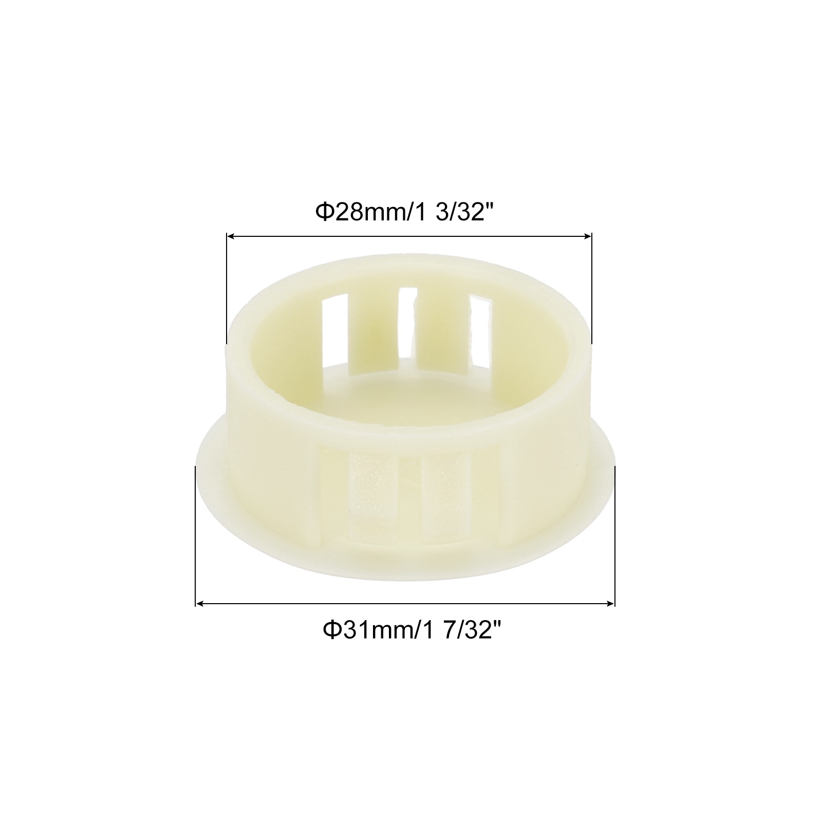32Pcs 28mm Nylon Plastic Round Locking Hole Plugs Insert End Cap, Beige