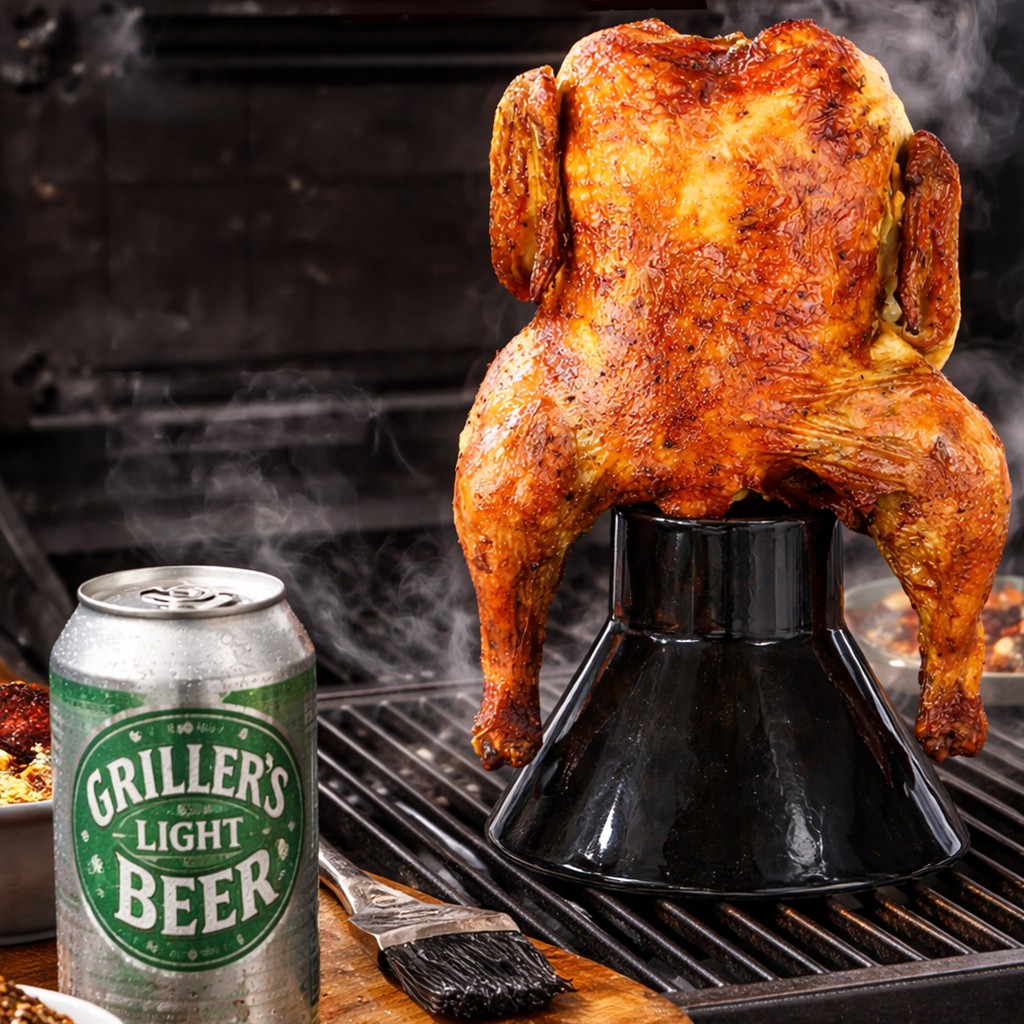 Potted Pans Ceramic Beer Can Chicken Holder for Grill or Smoker – Turkey Throne