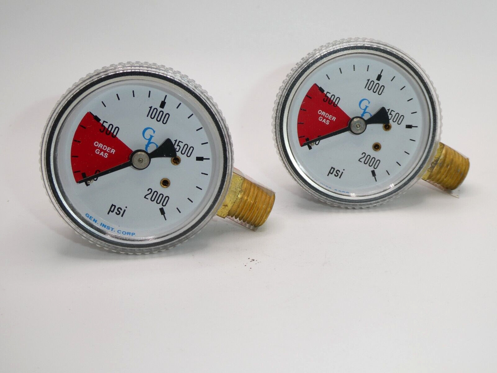 General Instrument Replacement High Pressure CO2 Gauge 0-2000 PSI «Lot of 2» RHT