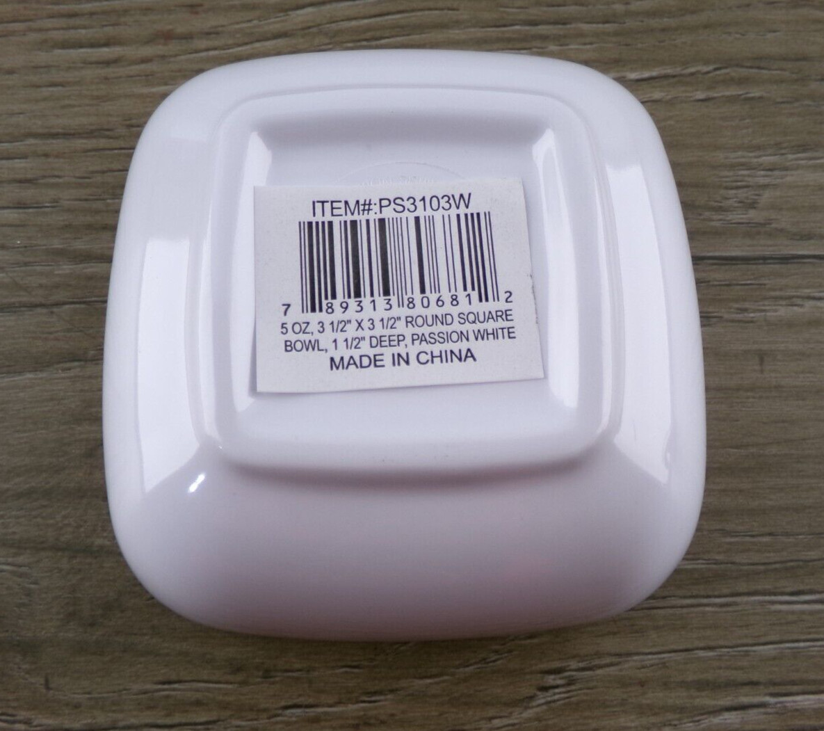 Box of 12 Thunder Group PS3103W Small 5oz Square Melamine Bowls, White, New S3