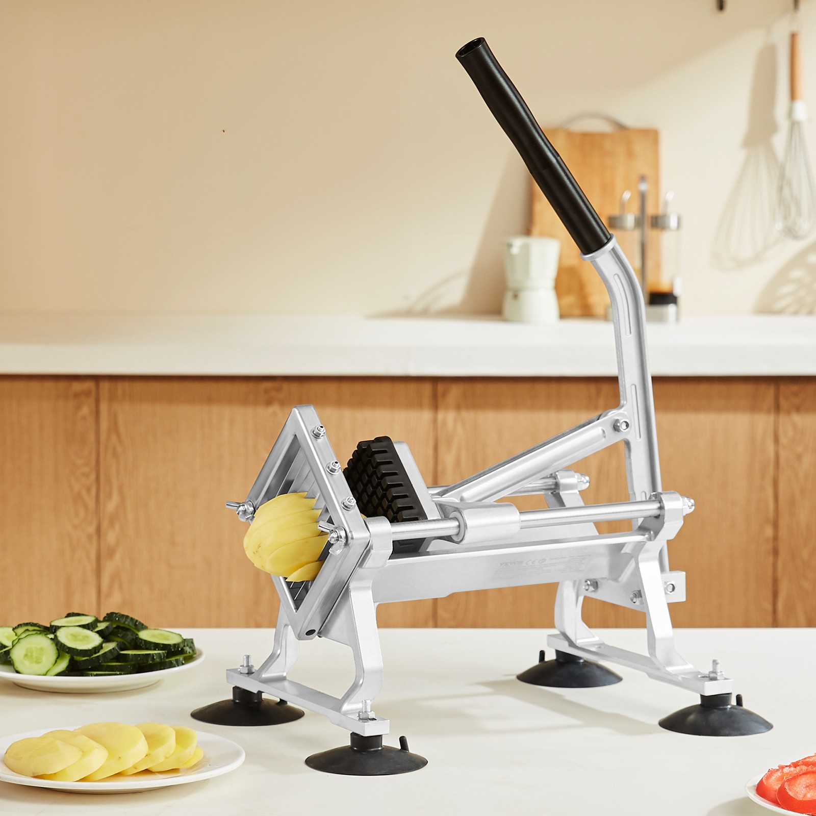 VEVOR Commercial Vegetable Slicer 3/8 inch Fruit Slicer Vegetable Cutter Manual
