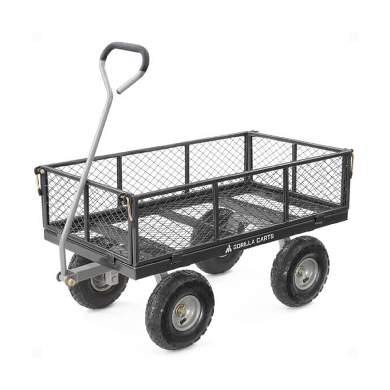 Gorilla Carts Steel Utility Cart, 4 Cu Ft Bed, 800 lb Load Capacity, Black ̵