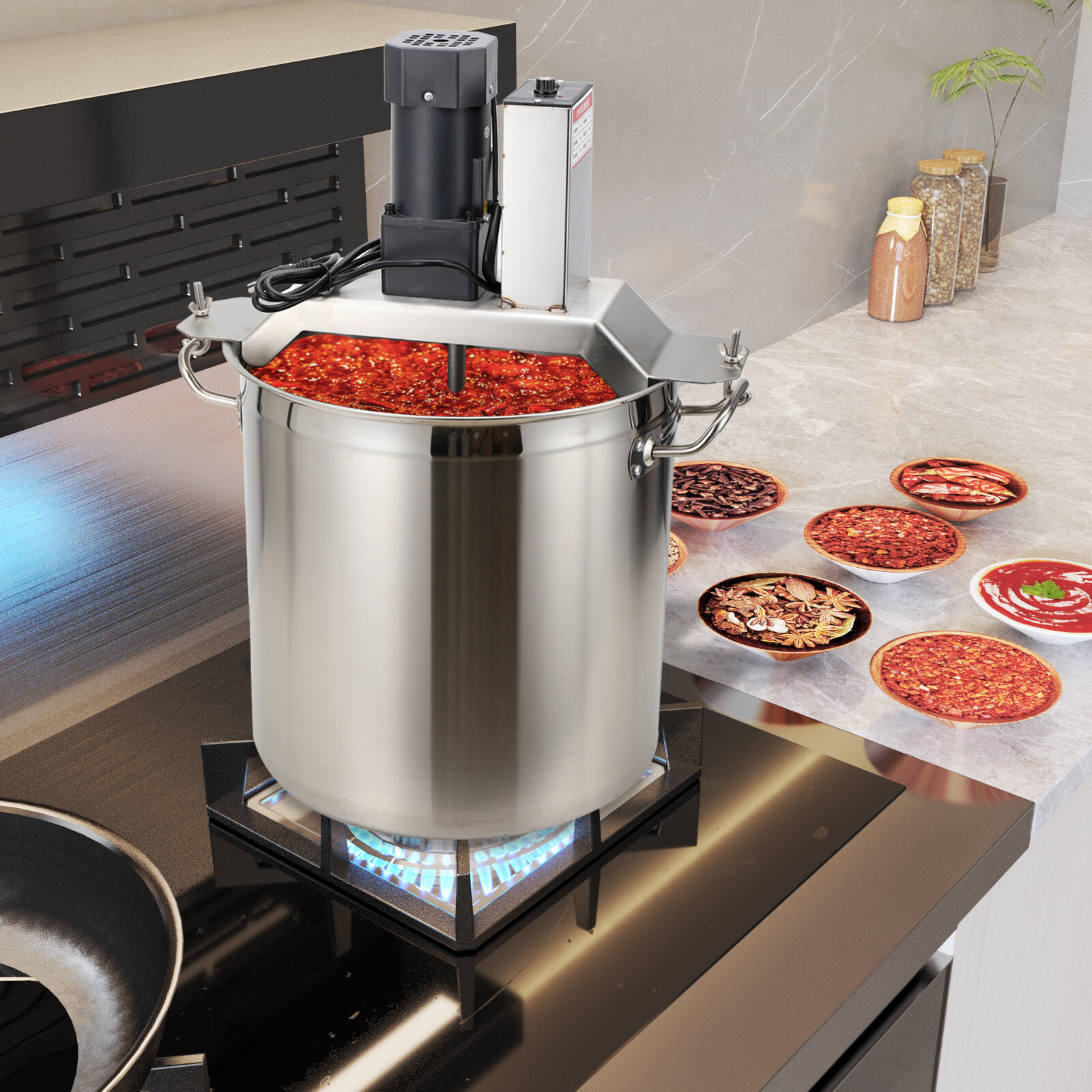 Commercial Automatic Food Mixer Hot Pot Bottom Soup Sauce Stirrer Frying Machine