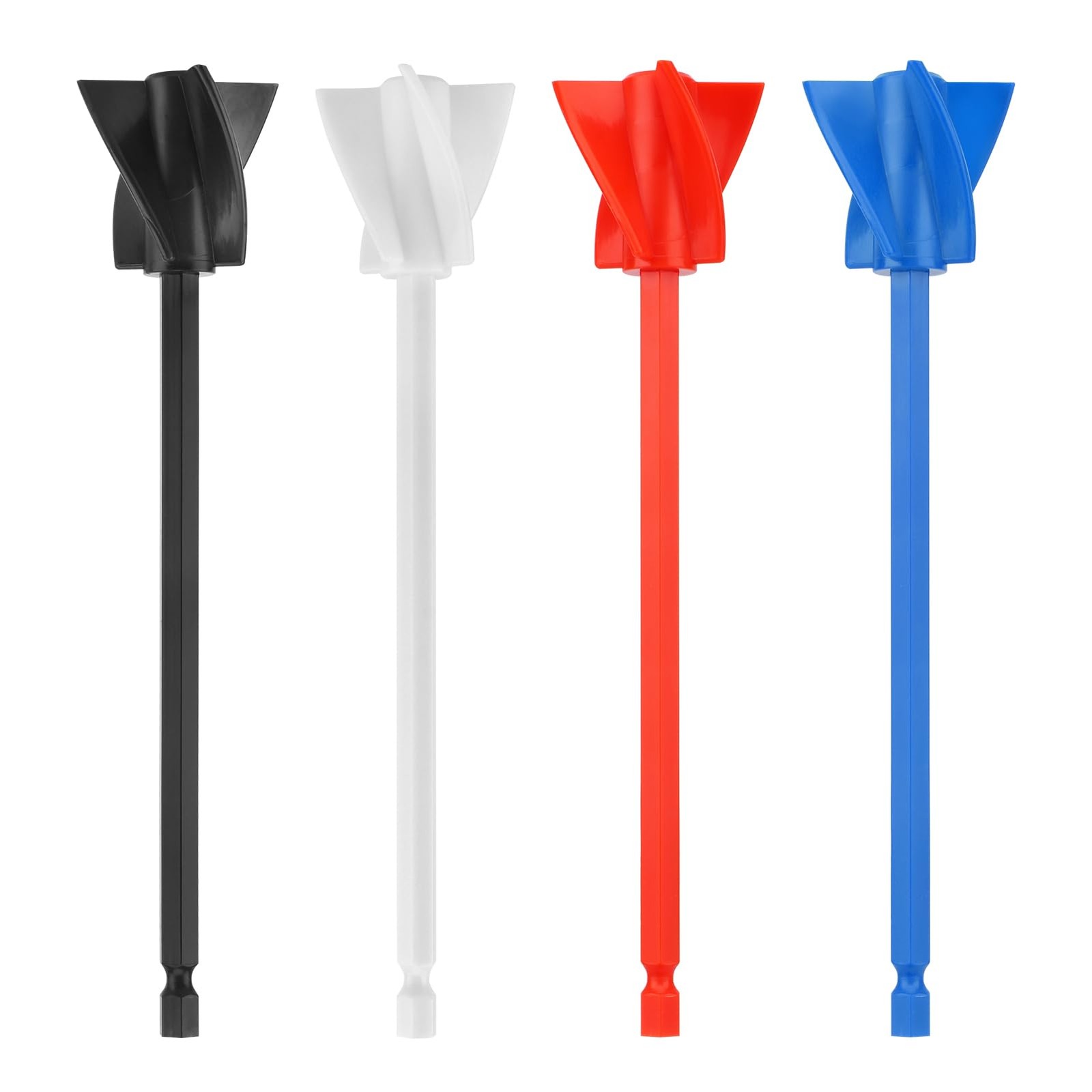 QOONESTL Resin Mixer Paddles, 4pcs Reusable free size, Black+white+red+blue