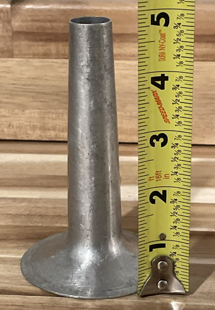 Vintage Unknown Brand Aluminum SAUSAGE STUFFER NOZZLE Used