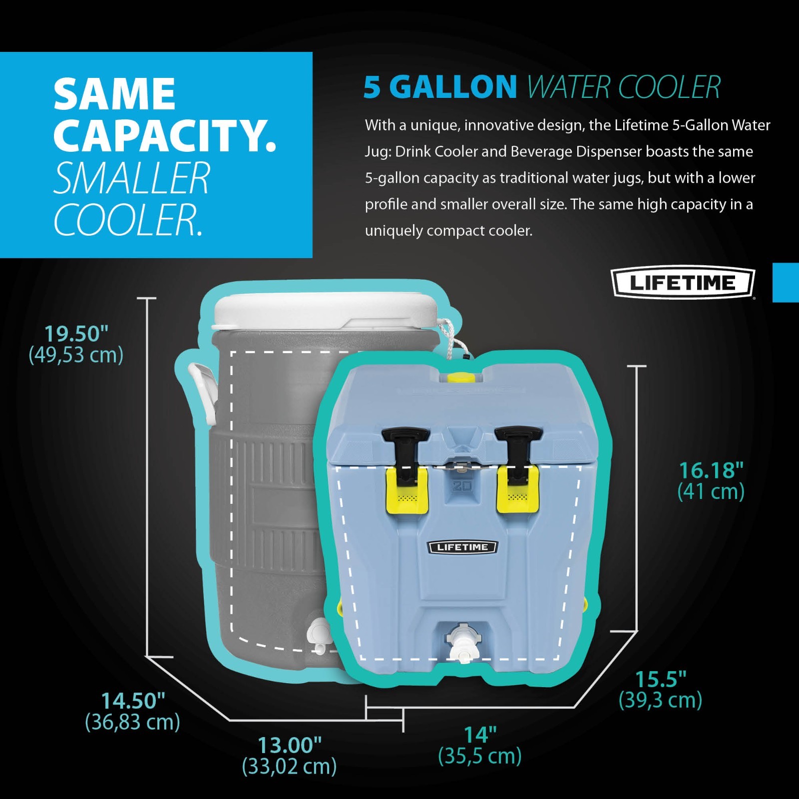 Lifetime 5 Gal Insulated Beverage Dispenser Cooler w/ Bottle Opener Gray