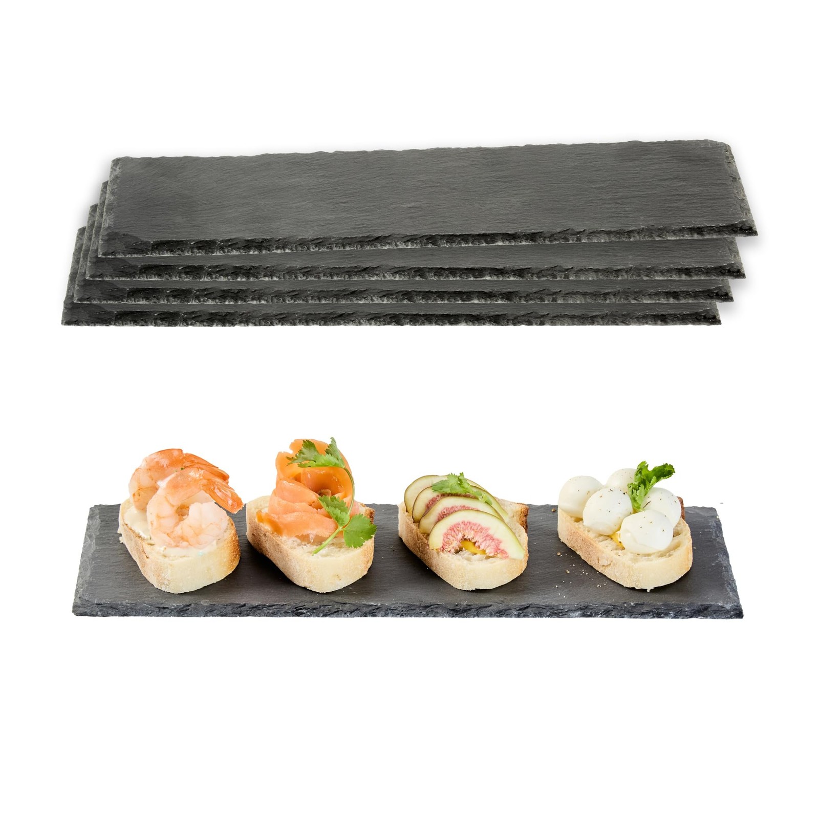 Restaurantware Rectangle Slate Platter 1 Count 11.8 X 3.9 Inch