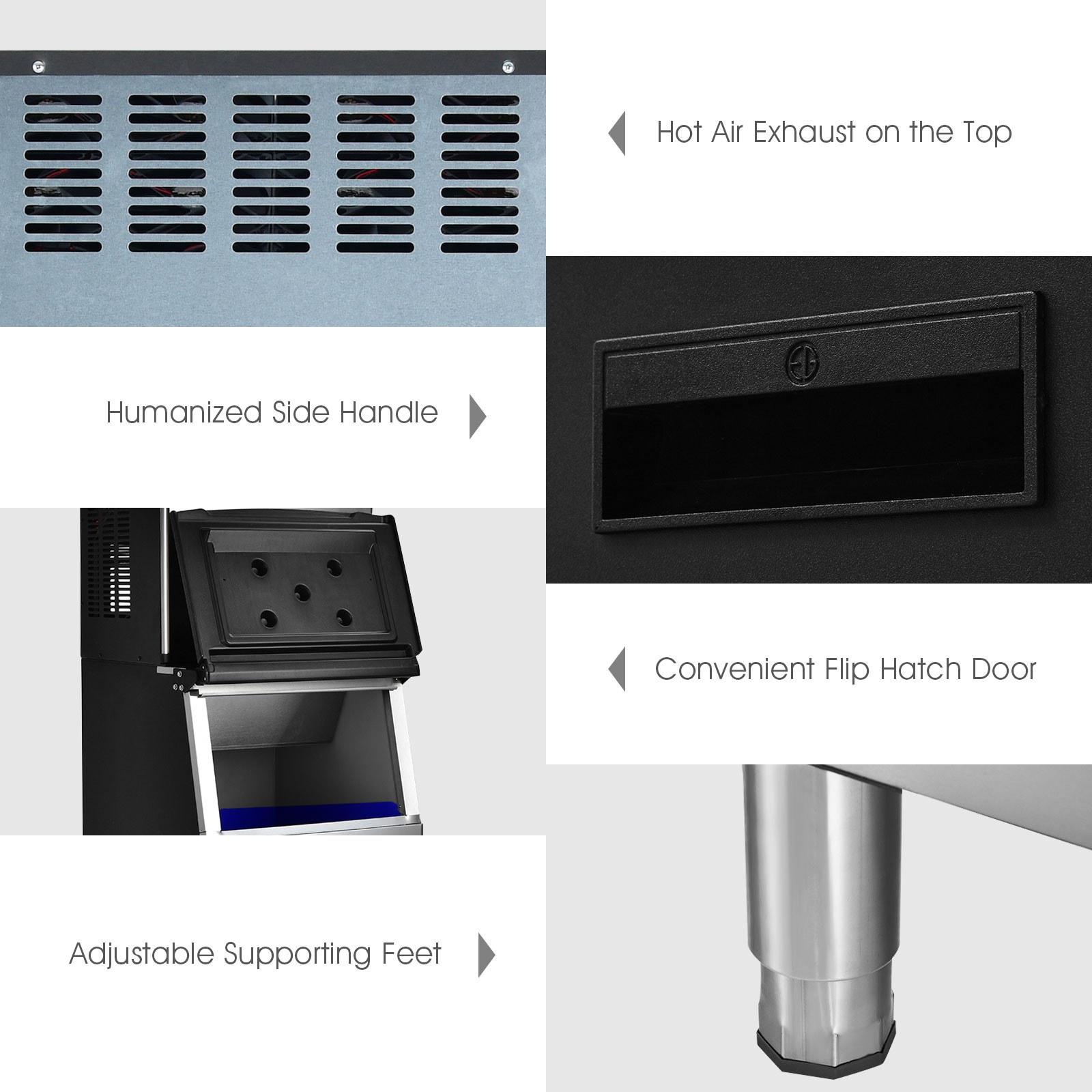 Costway Split Commercial Ice Maker 353LBS/24H Ice Machine w/ 198 LBS Storage Bin