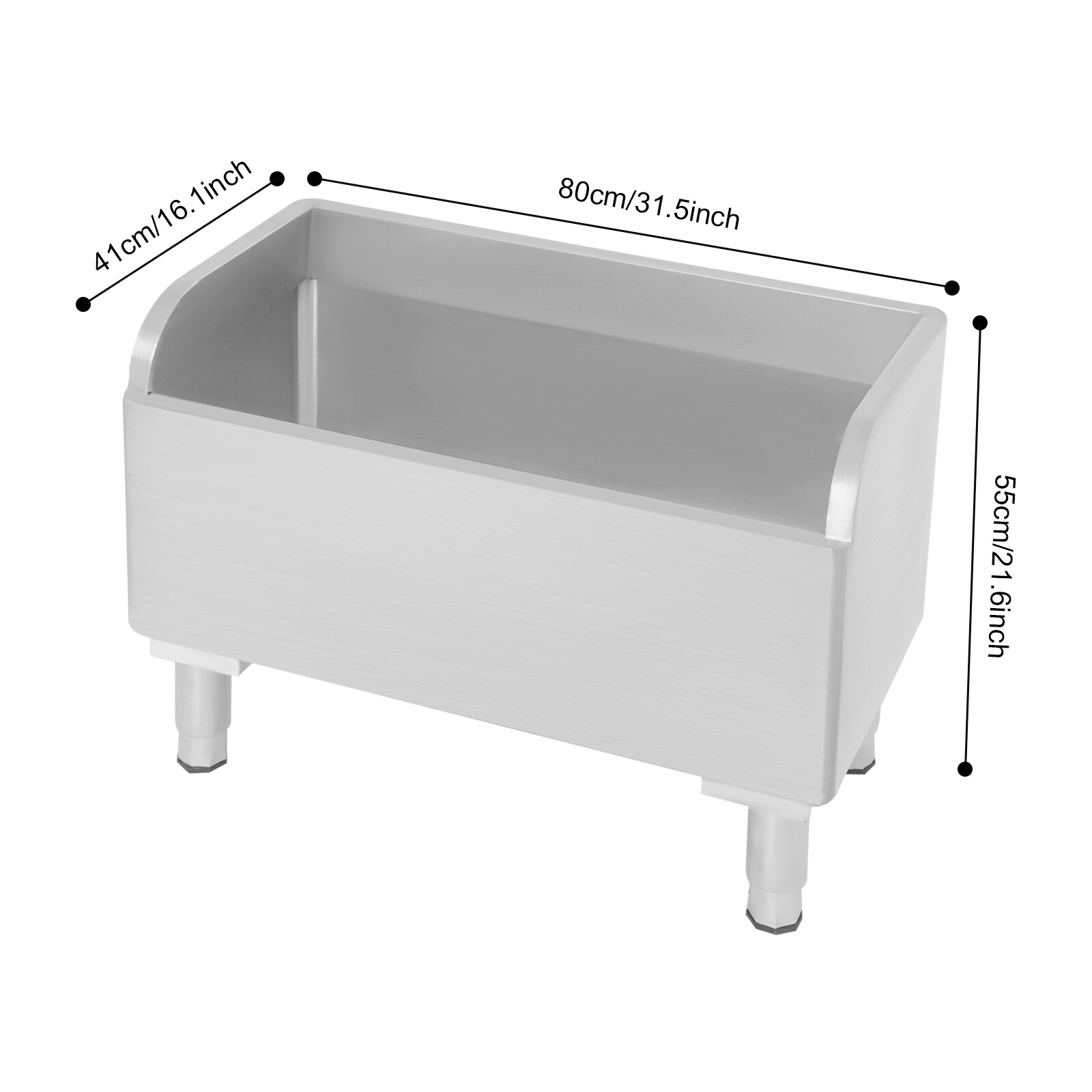 Commercial Floor Mop Sink, Stainless Steel Mop Sink 80*41*55cm/31.5*16.1*21.6in