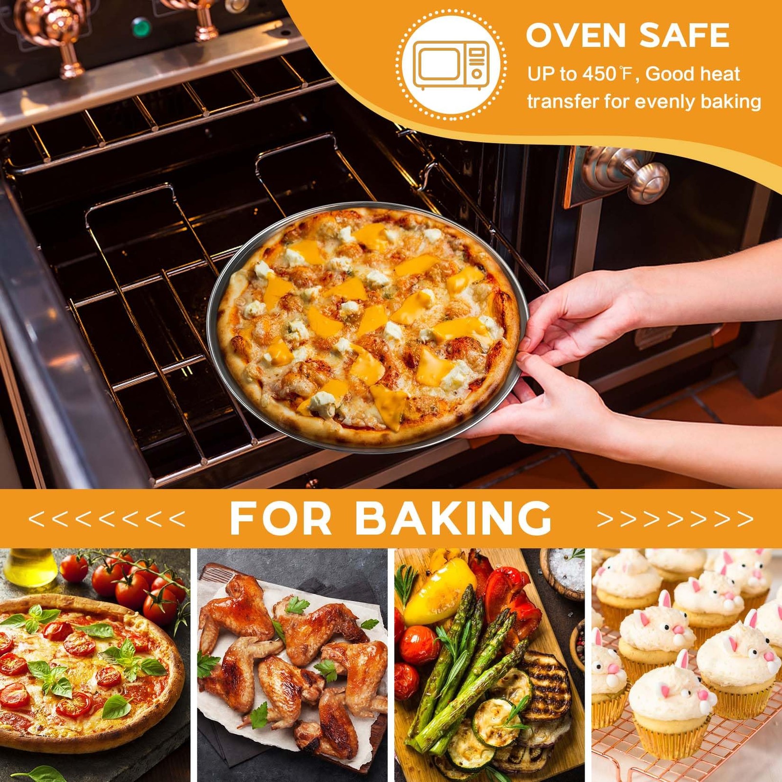 P&P Chef Pp Chef 10 Inch Pizza Pan Stainless Steel Round Pizza Tray Baking Pans