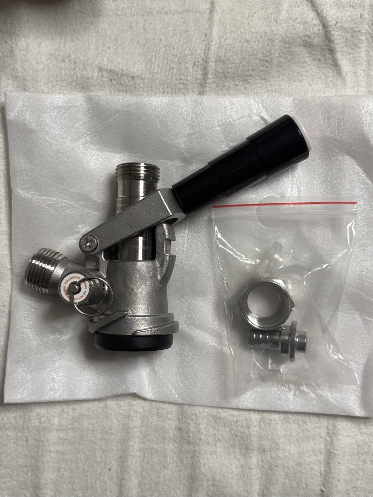 Kegco KT86S-L – S System Keg Tap Coupler – Black Lever Handle