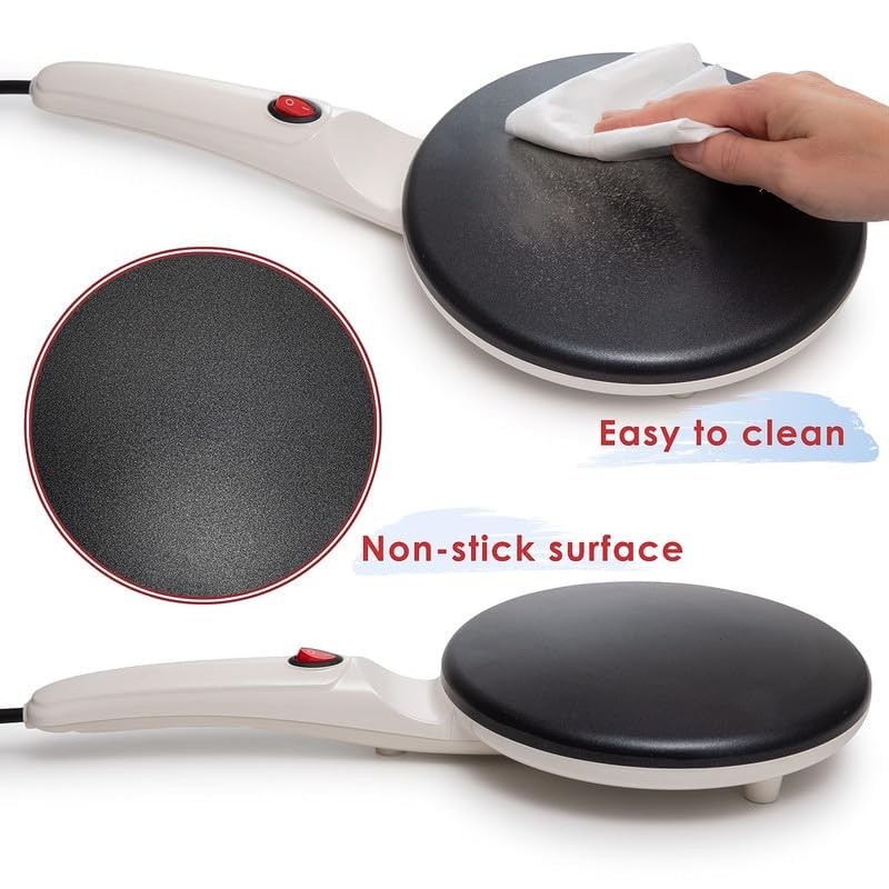 Moss & Stone Electric Crepe Maker 8 Inch, Portable 8 Inch Corded, White