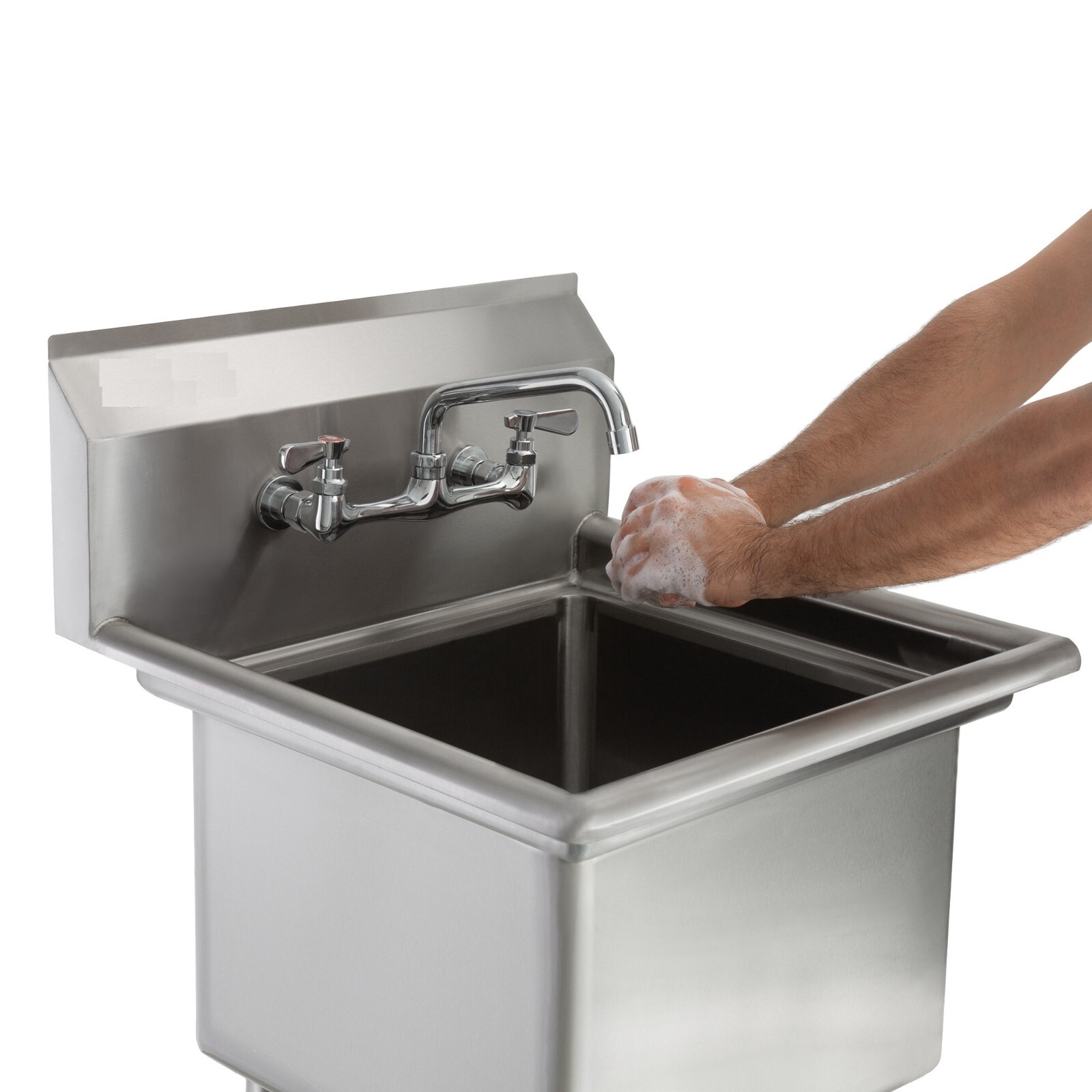 Stainless Steel One Compartment Mop Sink 24″x24″ – Bowl Size 18″x18″ with Faucet