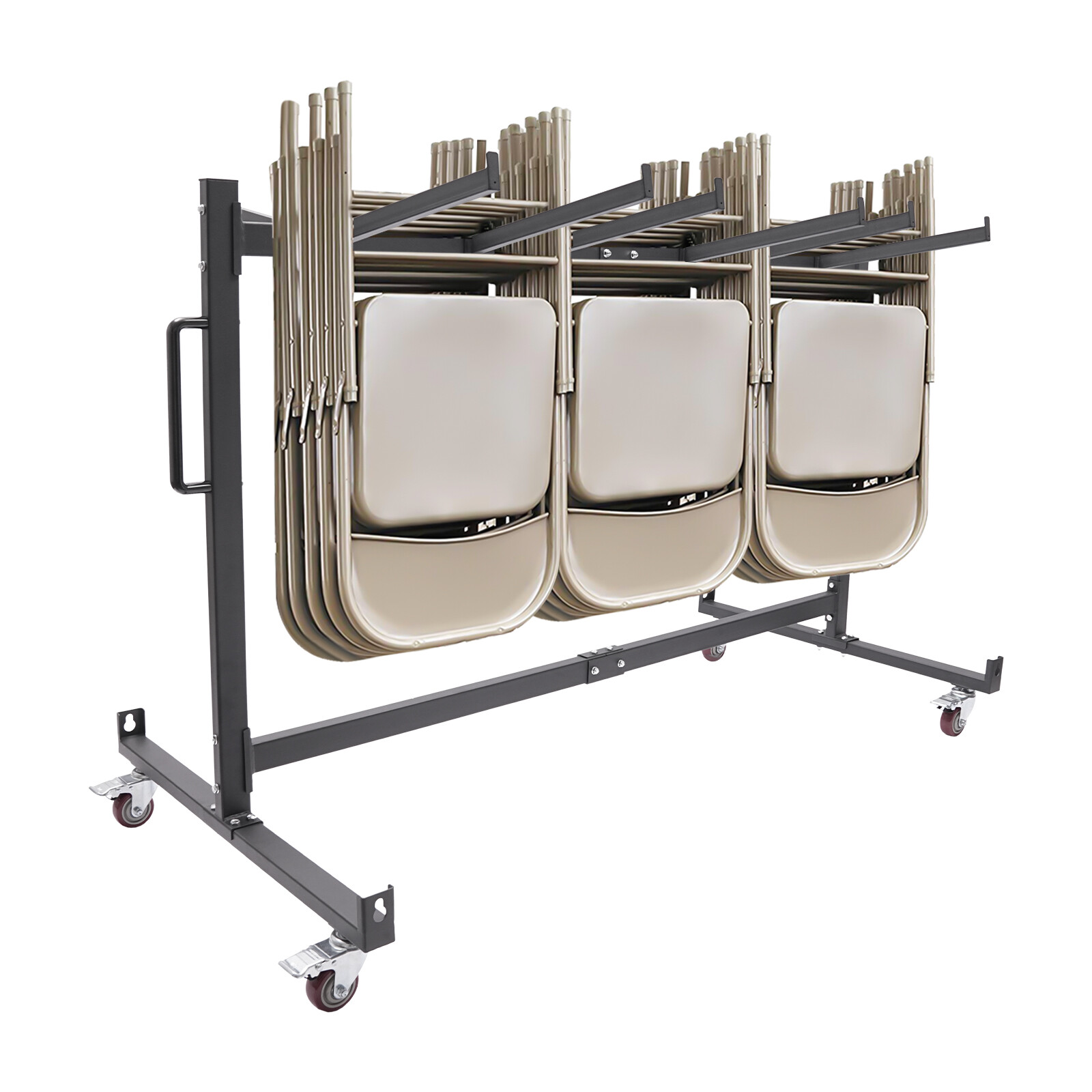 42 Chairs Holder Folding Chair Cart Heavy Duty Mobile Stackable Chair Dolly Iron