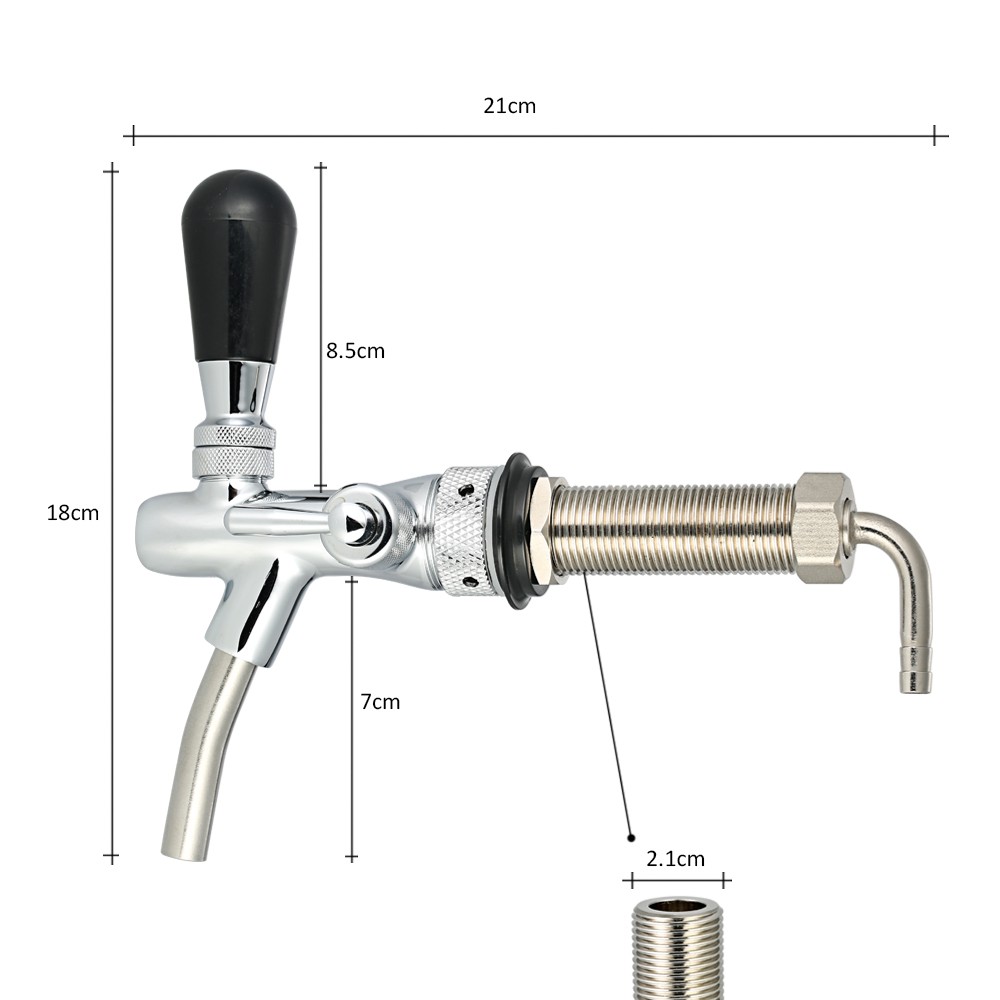 Sturdy Chrome Plated Brass Beer Faucet for Home Brew Tool Accessory