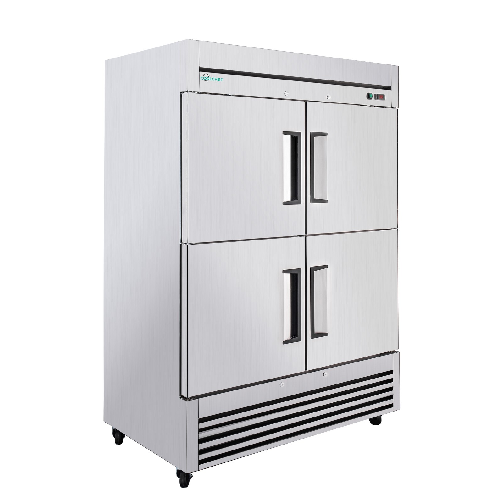 54″Commercial Freezer 49Cu.Ft 4 Door Stainless Steel -8~0℉ Air Cooling 6 Shelves