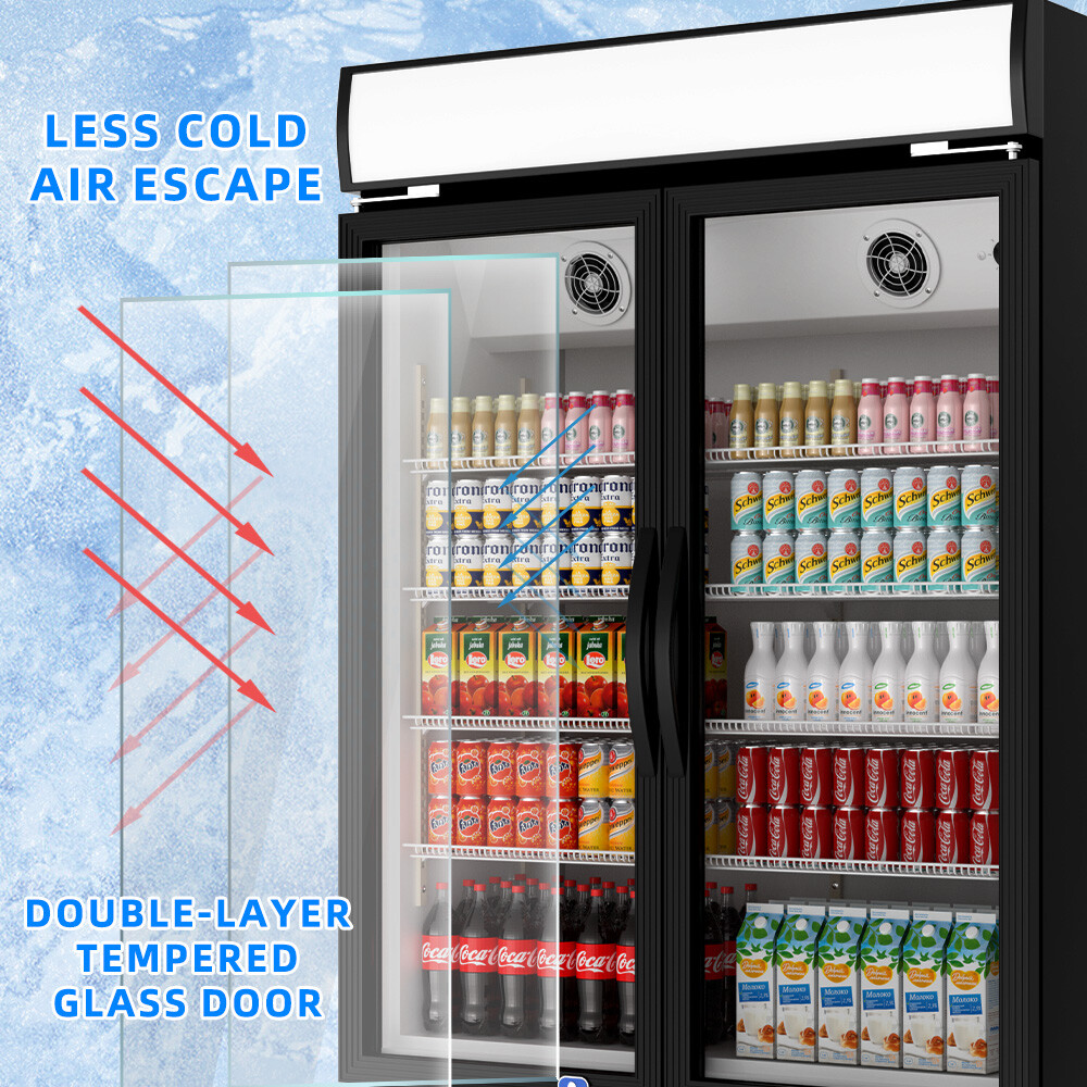 Merchandiser Refrigerator Glass Door Cooler Commercial Display Beverage 18Cu. Ft