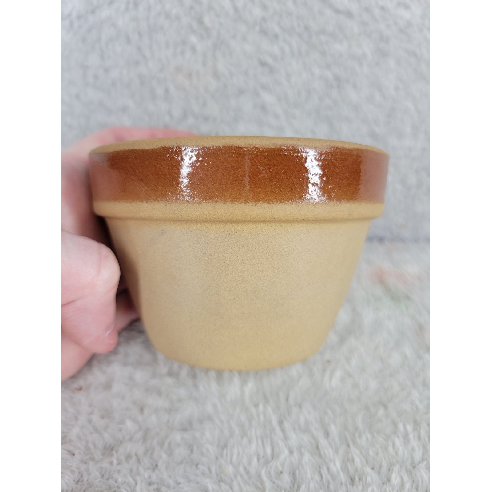 Gres Gien France Stoneware Ceramic Cooking Bowl Dish Brown Tan 2.5″ x 3.5″