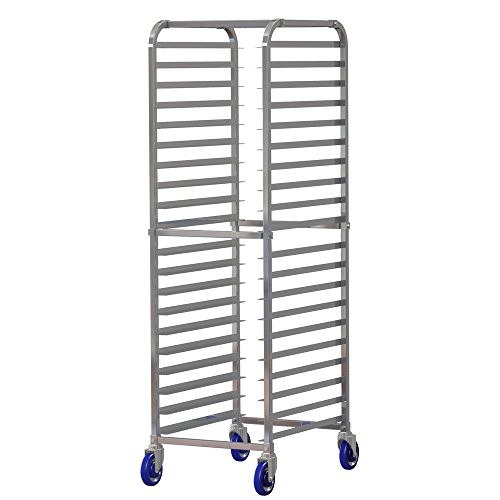 Choice Equipment Aluminum 20 Pan Knockdown Bun Pan Rack – 26″L x 21″W x 69″H