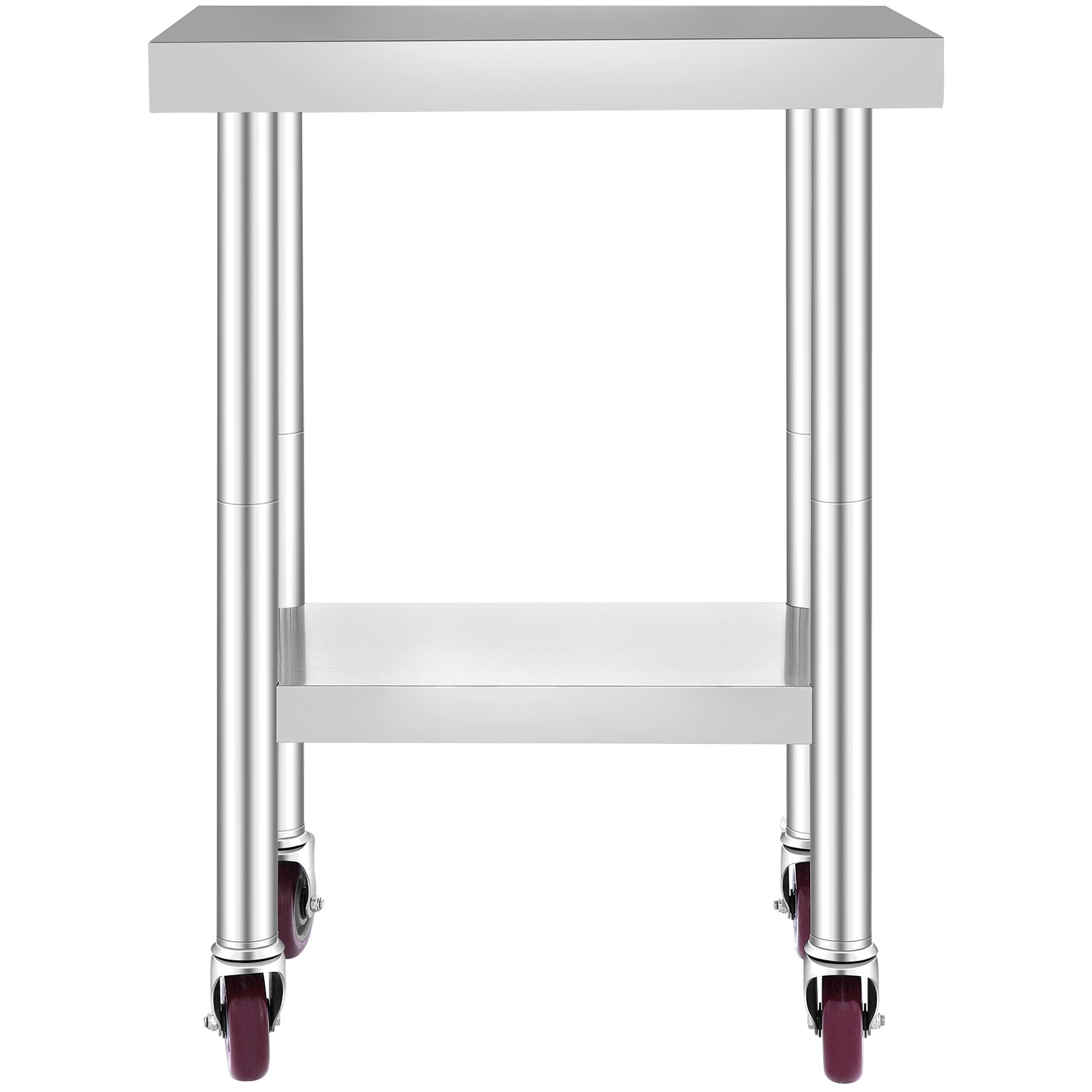 Rolling Stainless Steel Top Kitchen Work Table Cart + Casters Shelving 18″x24″
