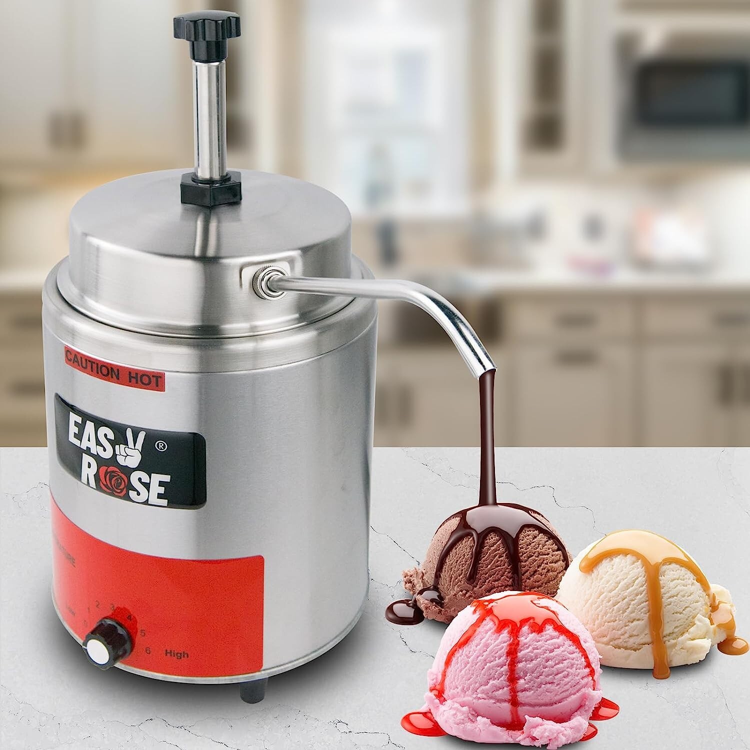 Hakka 3.5 Qt Electric Sauce Warmer Pump Nacho Cheese Hot Fudge Warmer Dispenser