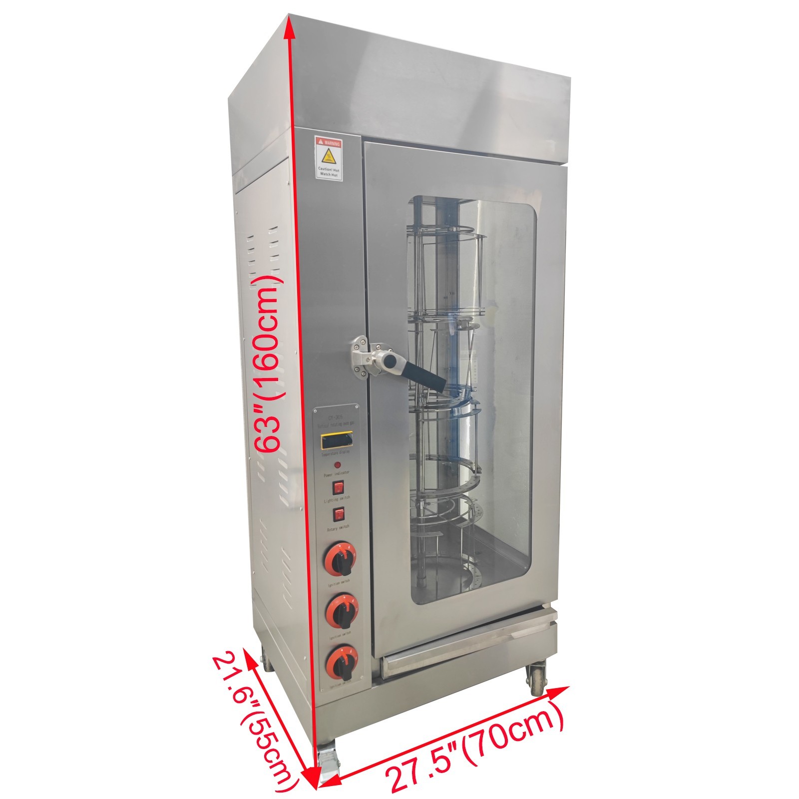 LPG Gas Chicken Rotisserie Machine Chicken Duck Rotary Oven 360°Rotating 110V