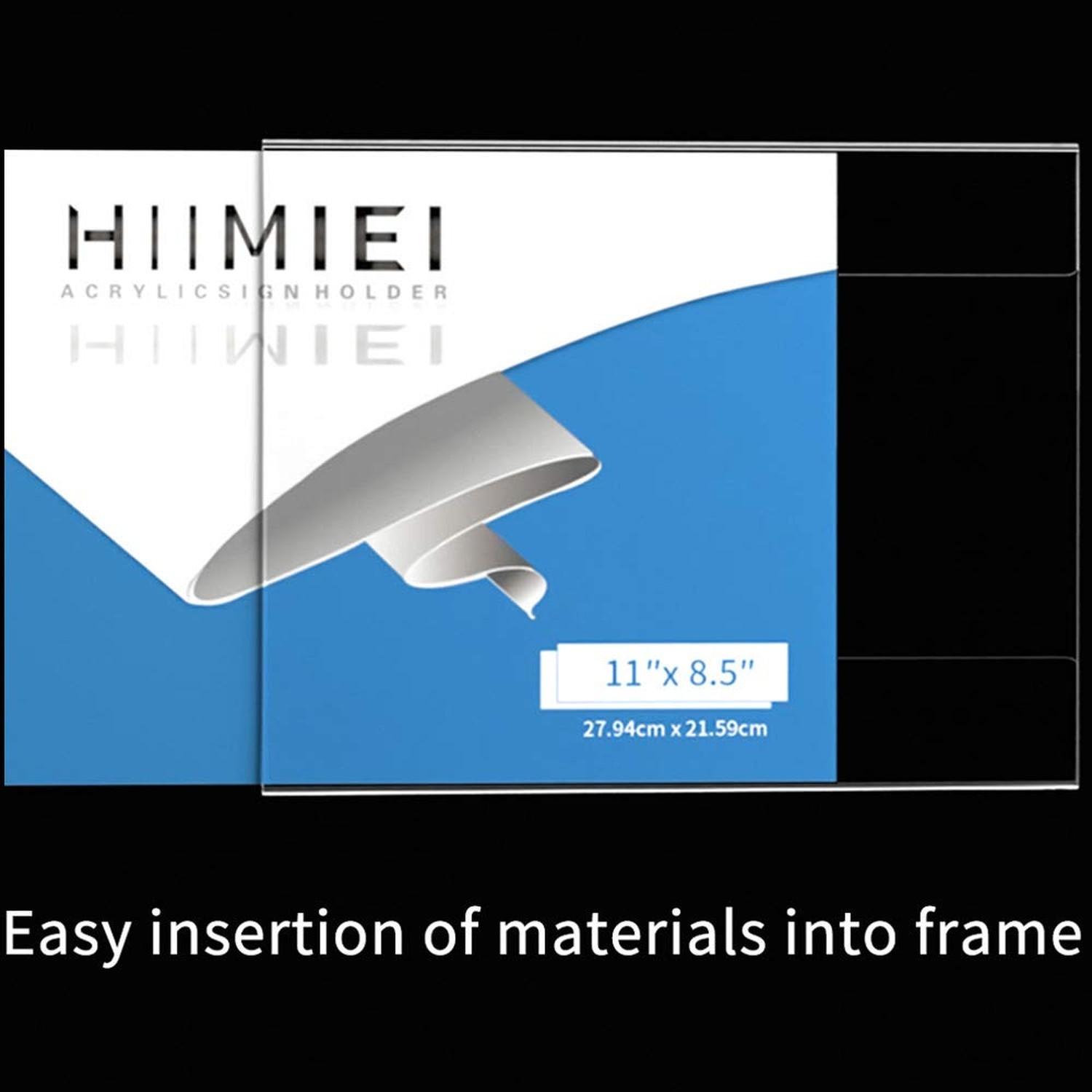 HIIMIEI Acrylic Wall Sign Holder 8.5 x 11 Inches Horizontal 12 Pack, Clear Pl…