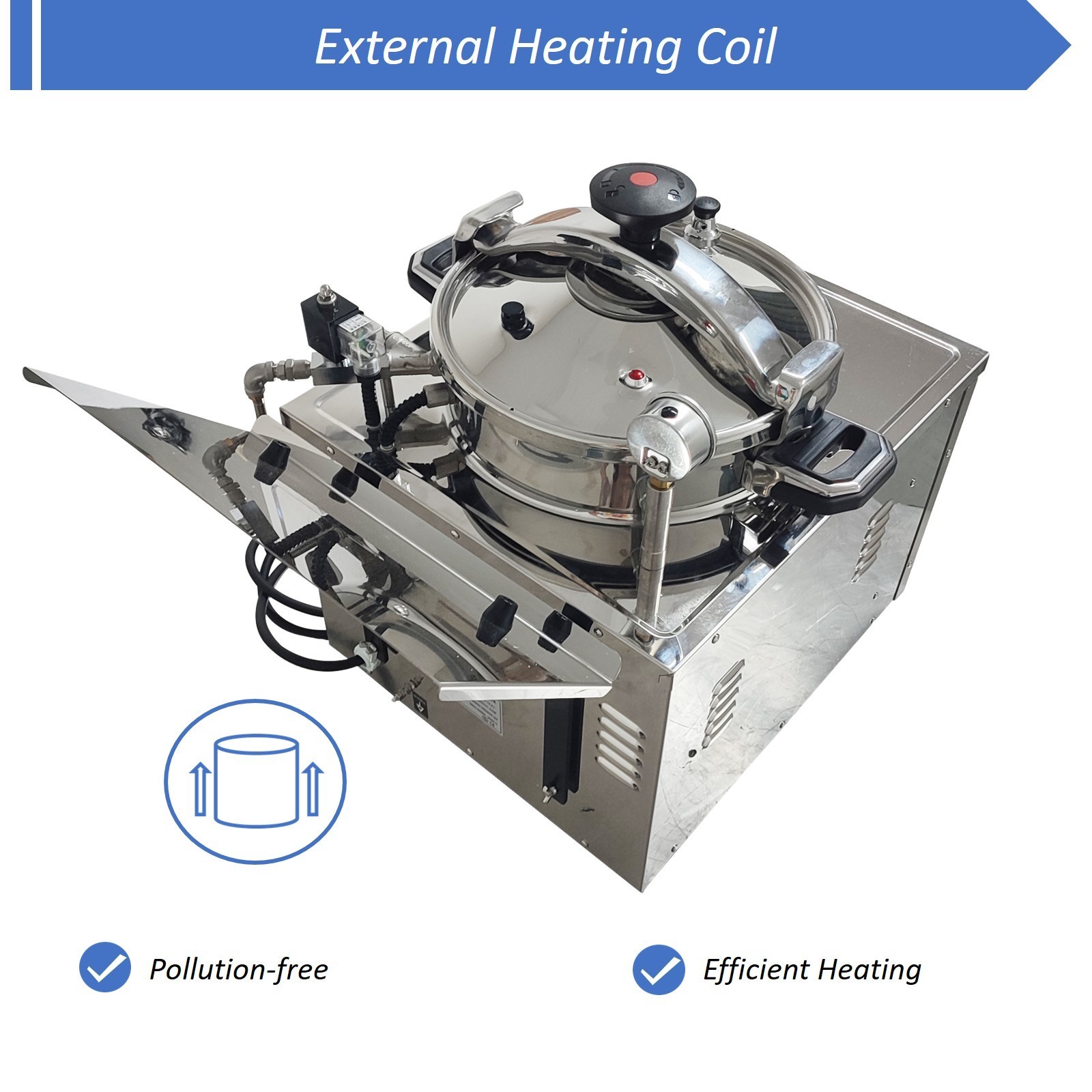 PreAsion® 22L Commercial CNC Pressure Fryer 220V Fried Chicken Stove Deep Fryer