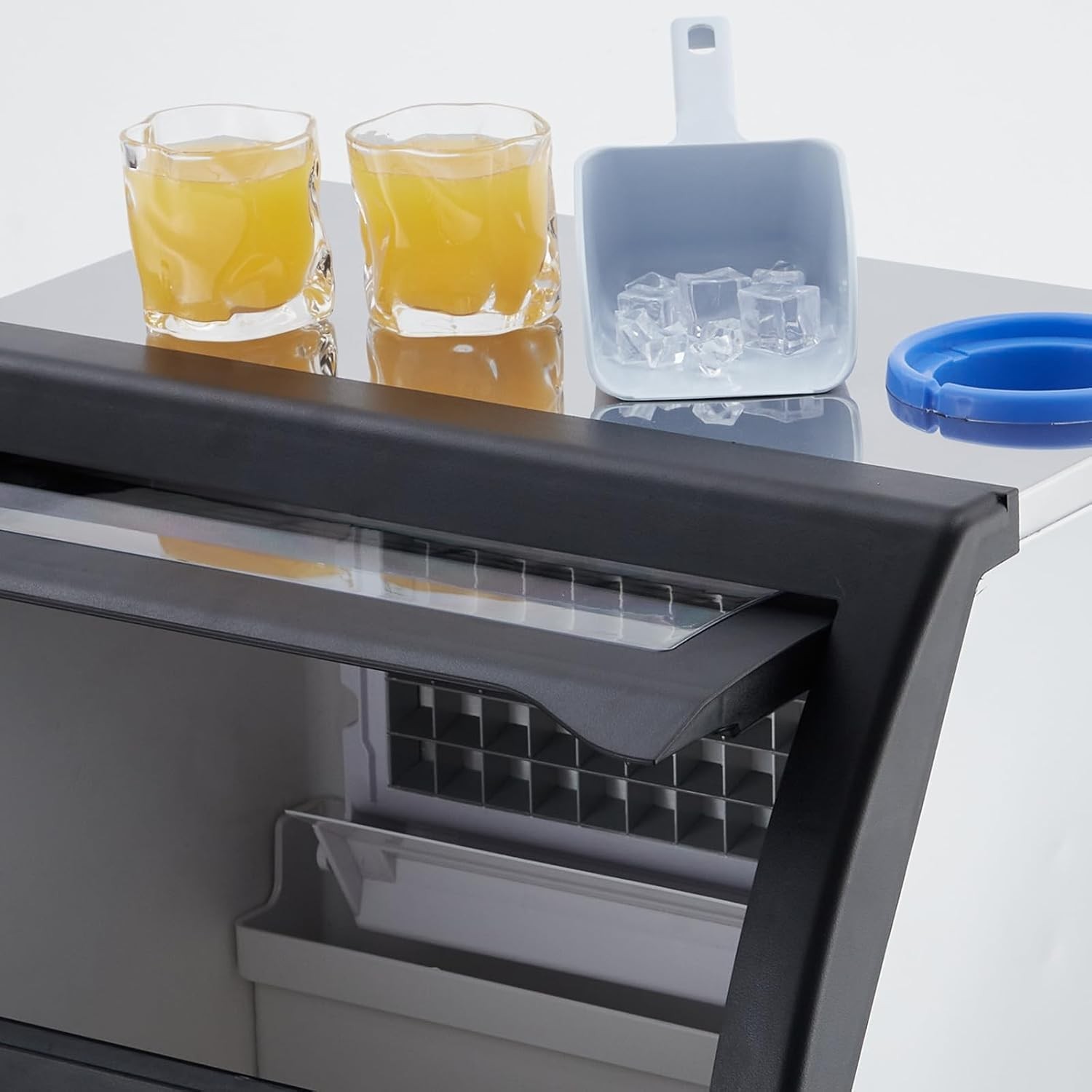 Commercial Ice Maker Machine 155 lbs/24H, Under Counter Ice Machine with 33 lbs