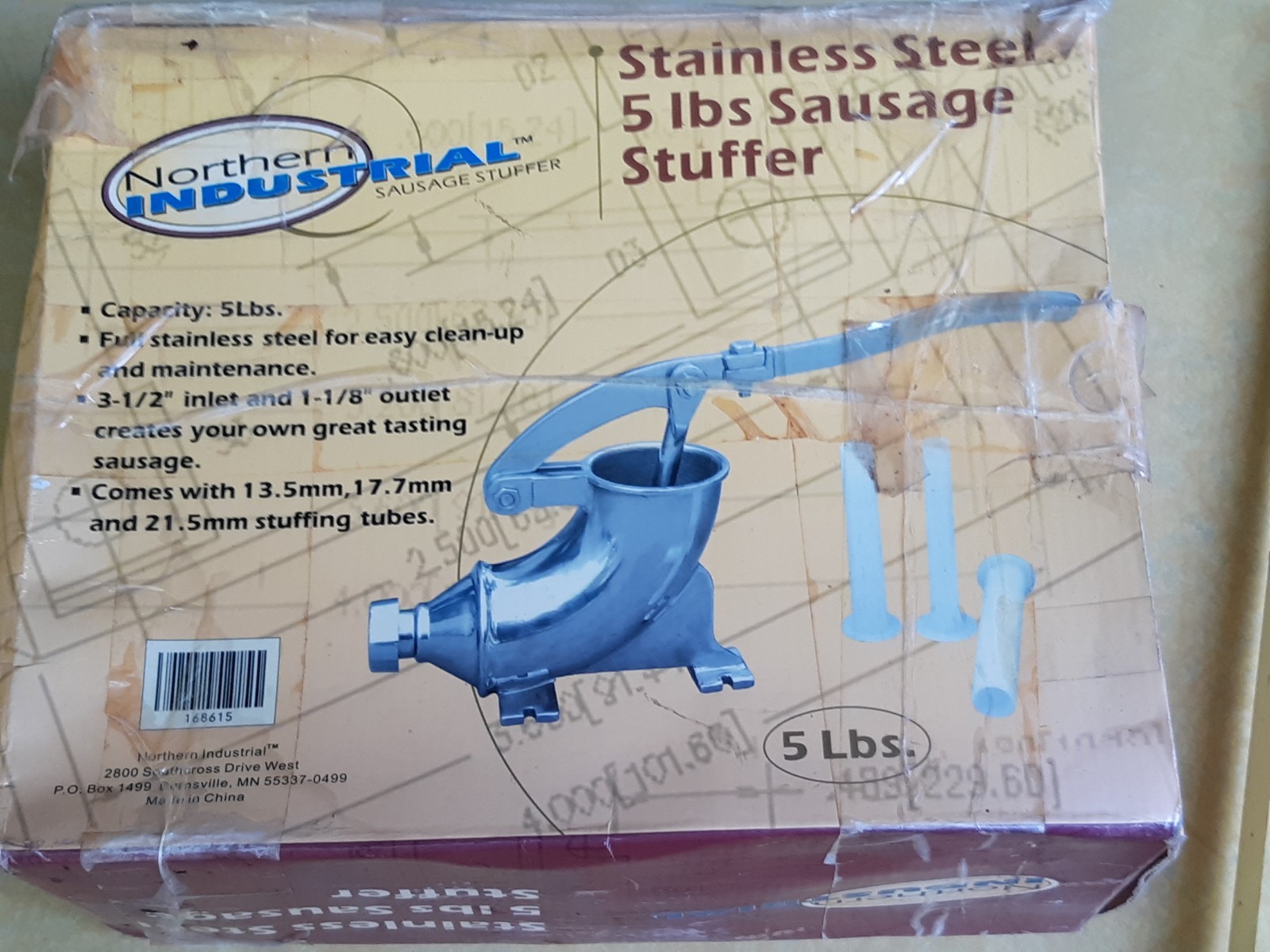 NORTHERN INDUSTRIAL; SAUSAGE STUFFER 5LBS CAPACITY – STAINLESS STEEL