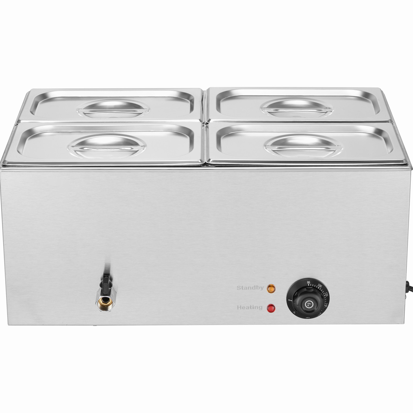 VEVOR Commercial Electric Food Warmer 4-Pan Countertop Buffet 15.9QT Bain Marie