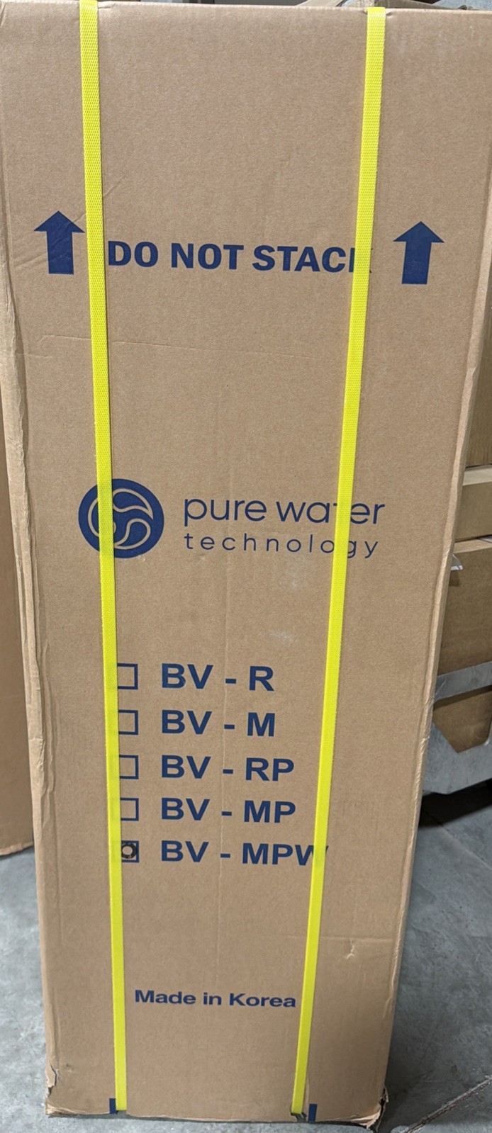 PURLOGIX BluV-MPW Plumbed Water Dispenser, H 49 3/4 in 39AP24 New Box Torn Side
