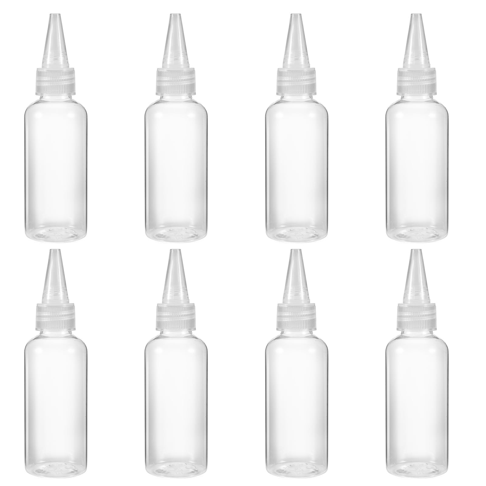 8Pcs Plastic Small Squirt 4.72 inches (height) x 1.3 (width), clear