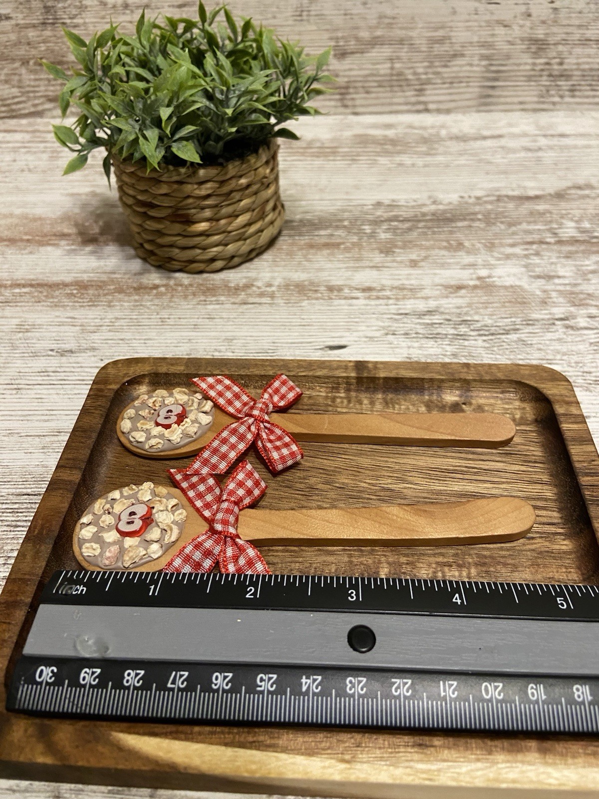 Caramel Apple Wooden Spoons Tiered Tray Decor Farmhouse Decor COFFEE BAR 2 PC