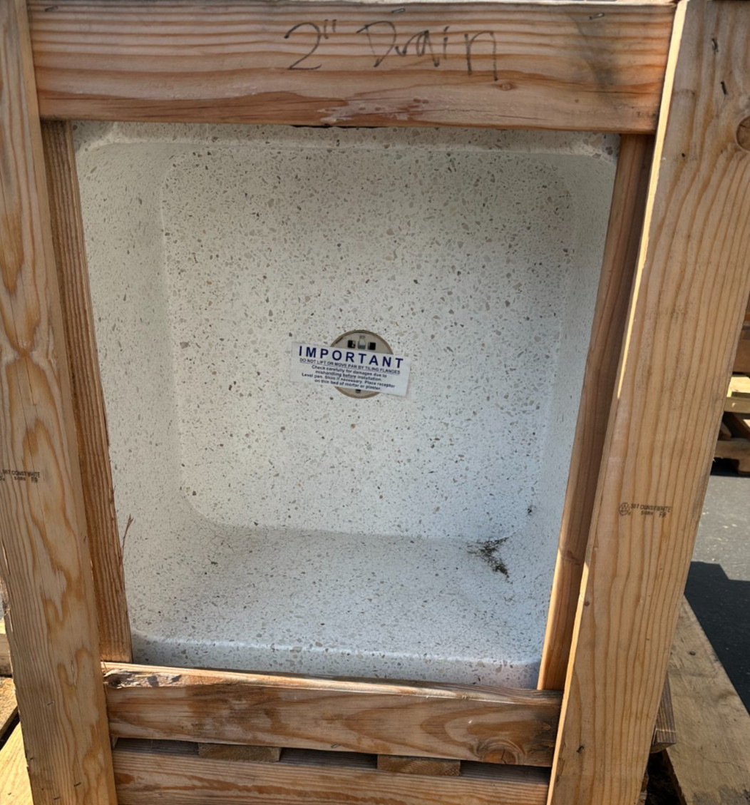 Florestone 90-24×24, 24″ x 24″ x 12″ Terrazzo Floor-Mount Mop Basin w/Drop Front
