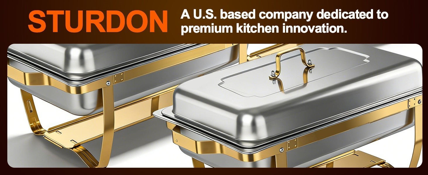 4-PK 9QT Rectangular Stainless Steel Chafing Dishes for Buffet w/ Lids